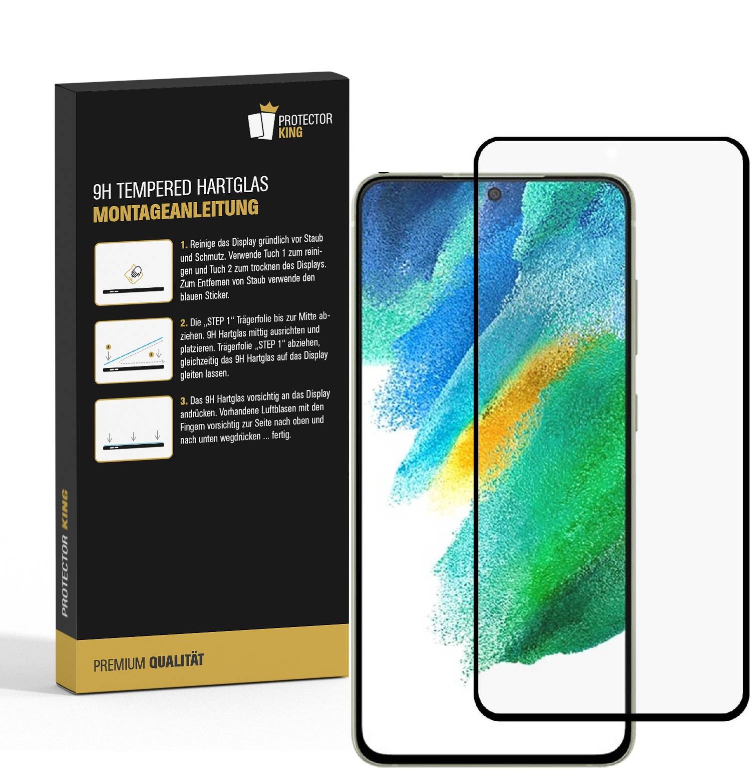 2x 9H Panzerglas für Samsung Galaxy S21 FE Full-Screen Protector HD klar Displayschutz Schutzglas Tempered Hartglas