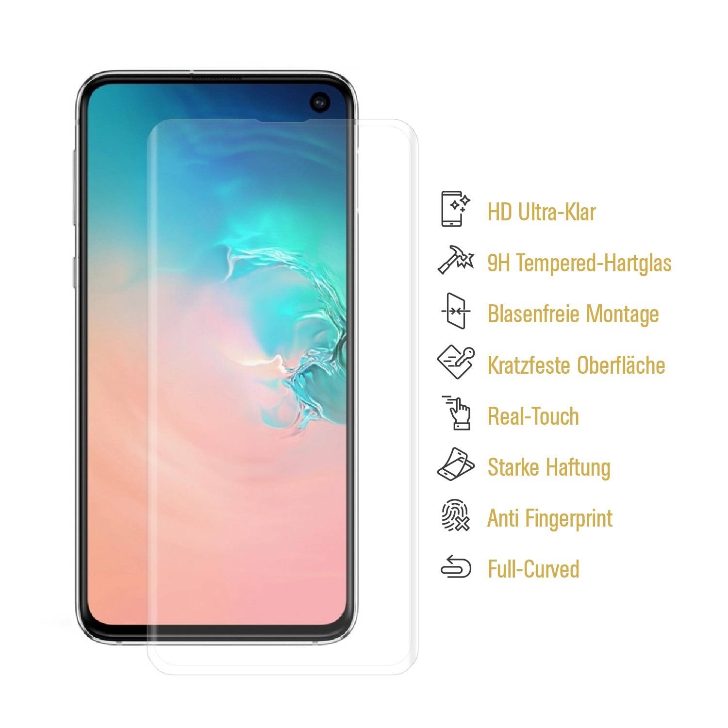 3x 9H Panzerglas für Samsung Galaxy S10e FULL CURVED Displayschutz Schutzglas Panzerfolie Schutzfolie Displayglas Hartglas echtes Tempered