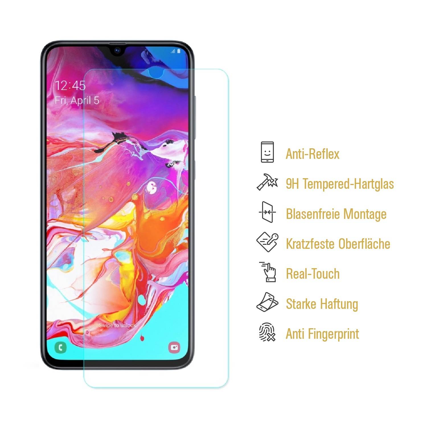 1x 9H Hartglas für Samsung Galaxy A30 Panzerfolie Displayschutz Schutzglas MATT Schutzfolie Panzerglas