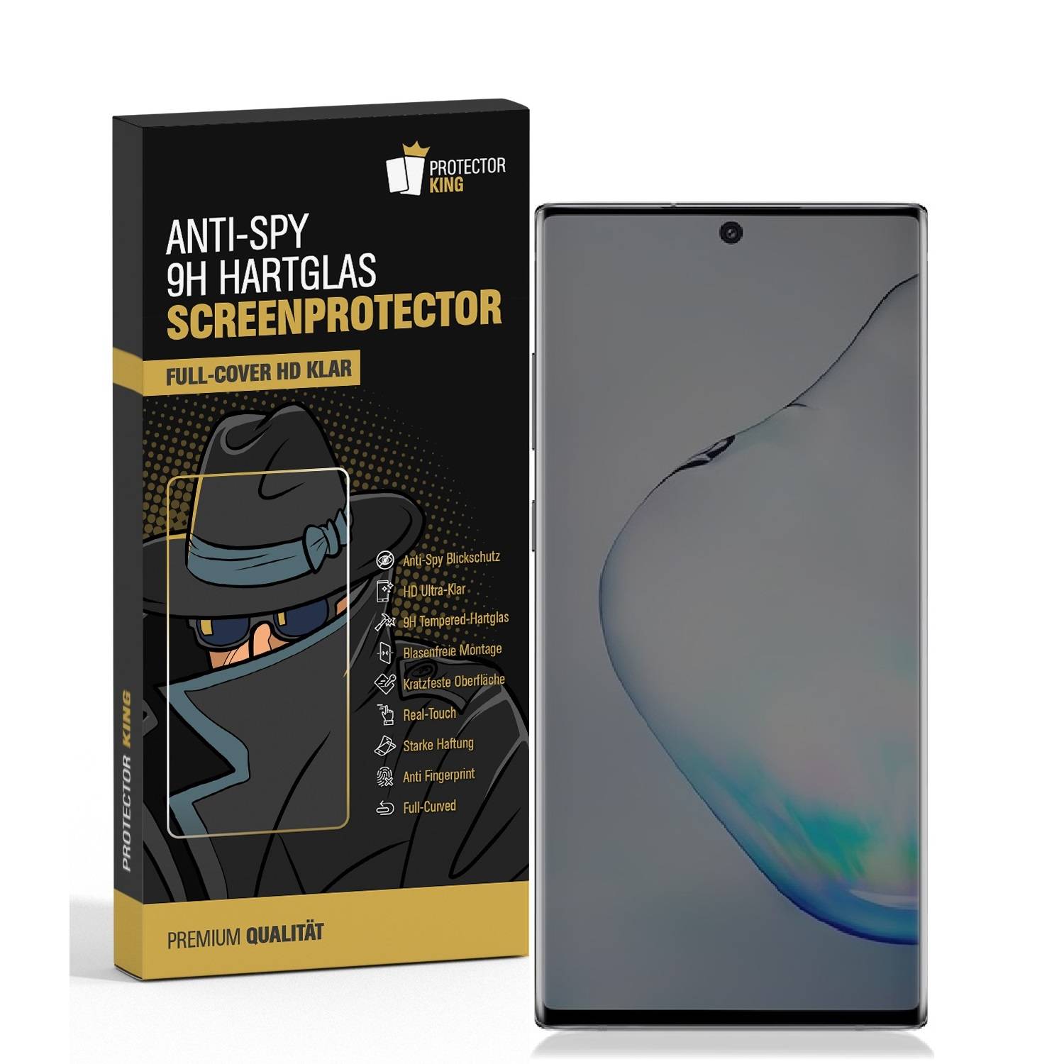 2x Blickschutz 9H Panzerglas für Samsung Galaxy Note 10 Plus Anti-Spy Privacy Displayschutz Panzerfolie Schutzfolie echtes Tempered Glass Schutzglas