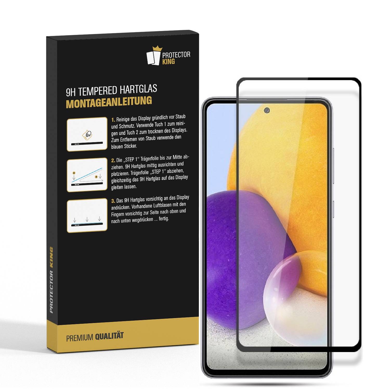 1x 9H Panzerglas für Samsung Galaxy A53 FULL COVER HD KLAR echtes Tempered Glass Panzerfolie Displayschutz Schutzglas Hartglas Schutzfolie