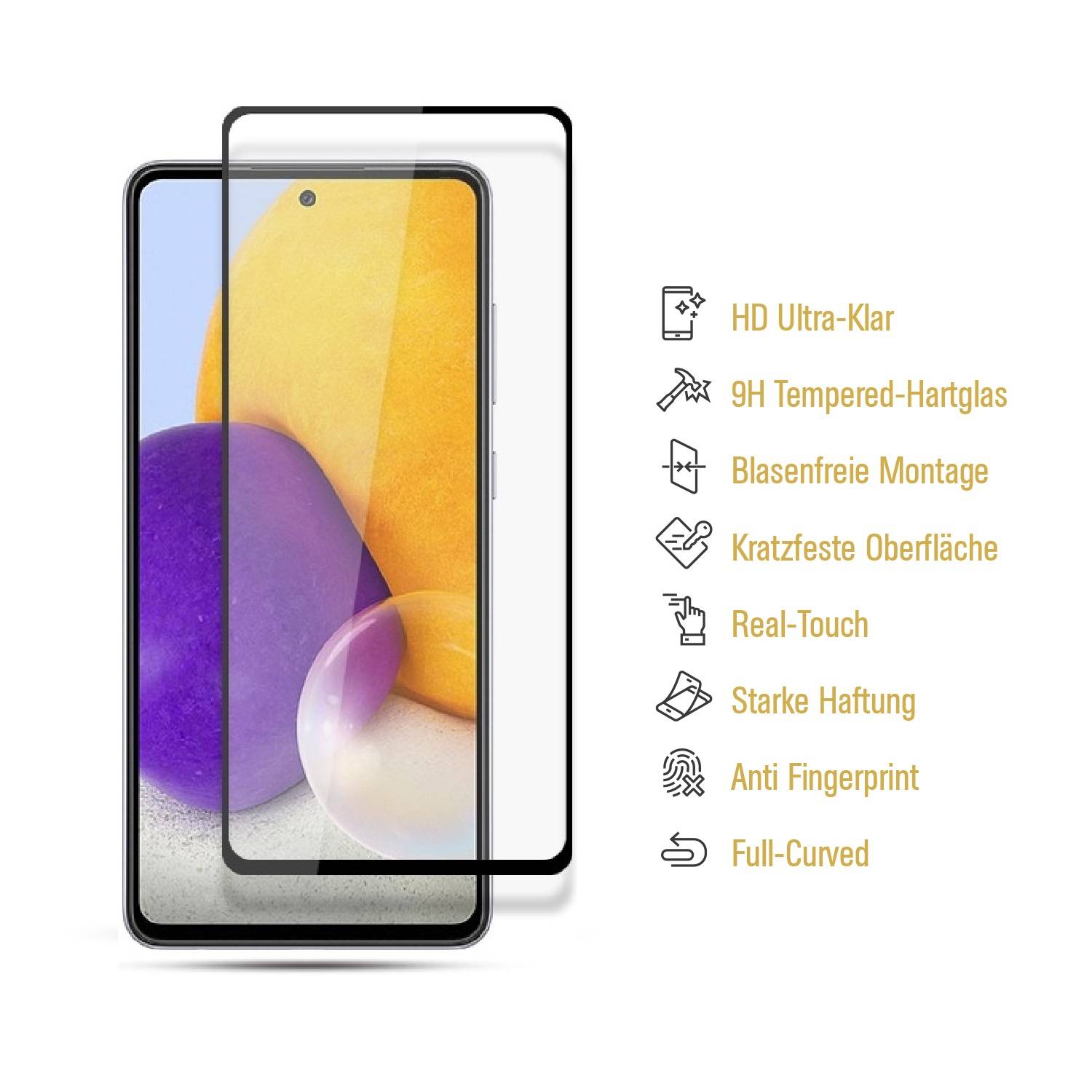 1x 9H Panzerglas für Samsung Galaxy A53 FULL COVER HD KLAR echtes Tempered Glass Panzerfolie Displayschutz Schutzglas Hartglas Schutzfolie