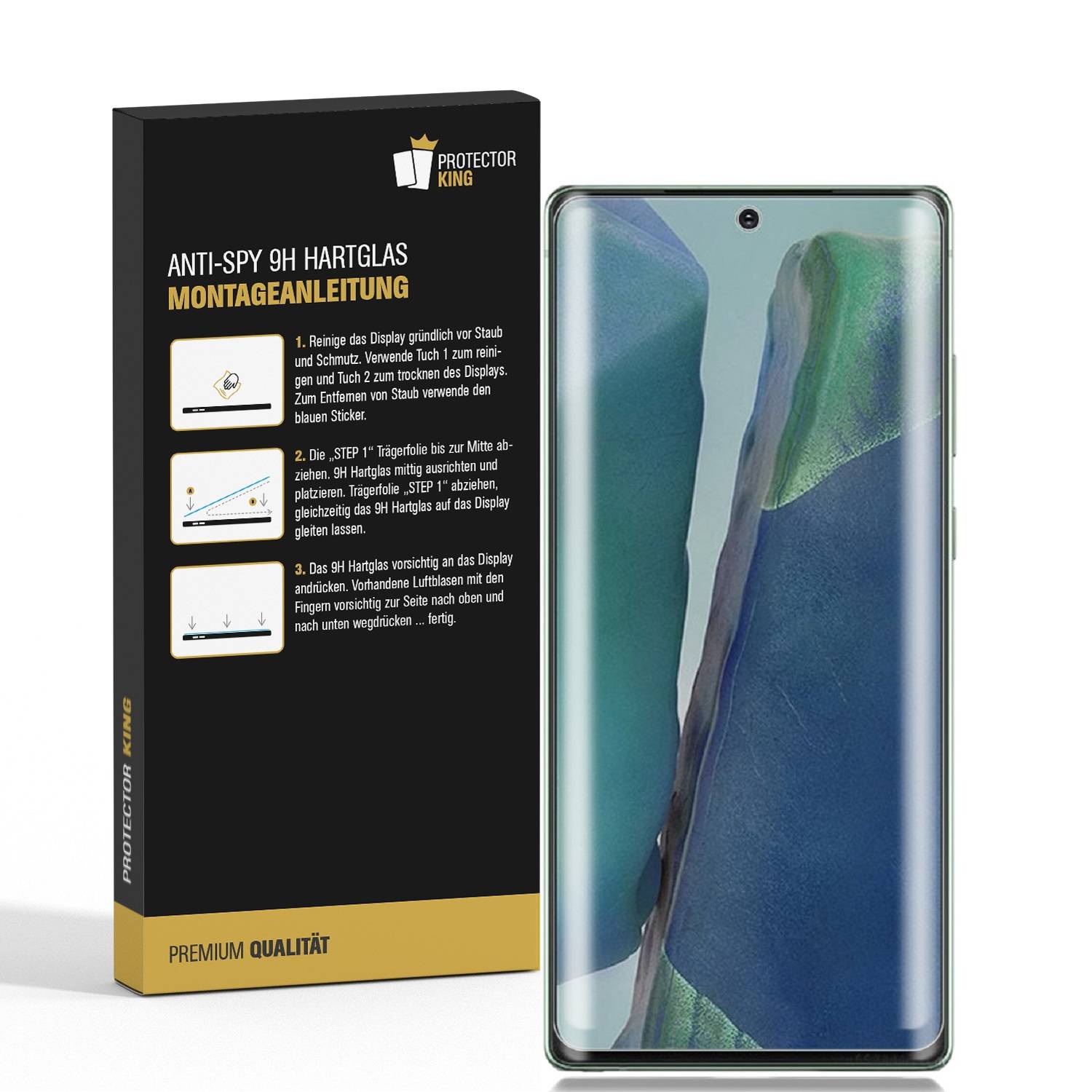 2x Blickschutz 9H Panzerhartglas für Samsung Galaxy Note 20 5G Anti-Spion Displayschutz Panzerfolie Schutzfolie echtes Tempered Panzerglas
