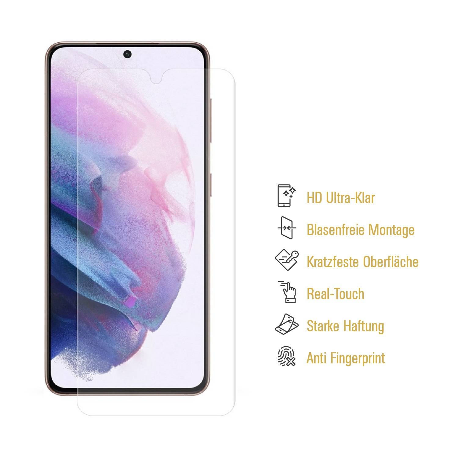3x 9H Nano-Glass für Samsung Galaxy S22 Plus 3D KLAR Anti-Shock Anti-Bruch Anti-Stoß Anti-Schmutz Panzernanoglas Displayschutz Schutzfolie Panzerfol
