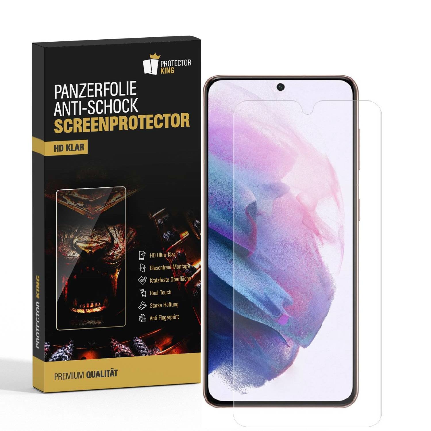 3x 9H Nano-Glass für Samsung Galaxy S22 Plus 3D KLAR Anti-Shock Anti-Bruch Anti-Stoß Anti-Schmutz Panzernanoglas Displayschutz Schutzfolie Panzerfol