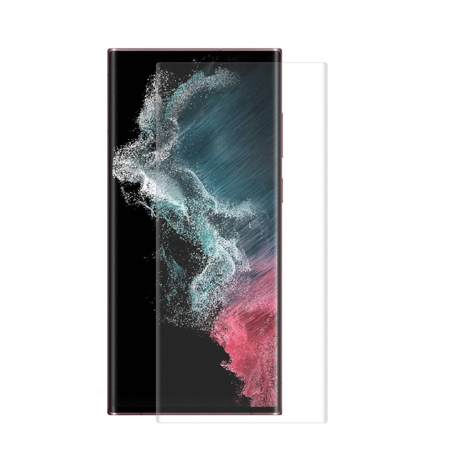 2x 9H Nano-Glass für Samsung Galaxy S22 Ultra FULL CURVED 3D KLAR Anti-Shock Anti-Bruch Anti-Stoß Anti-Schmutz Panzernanoglas Displayschutz Schutzfo