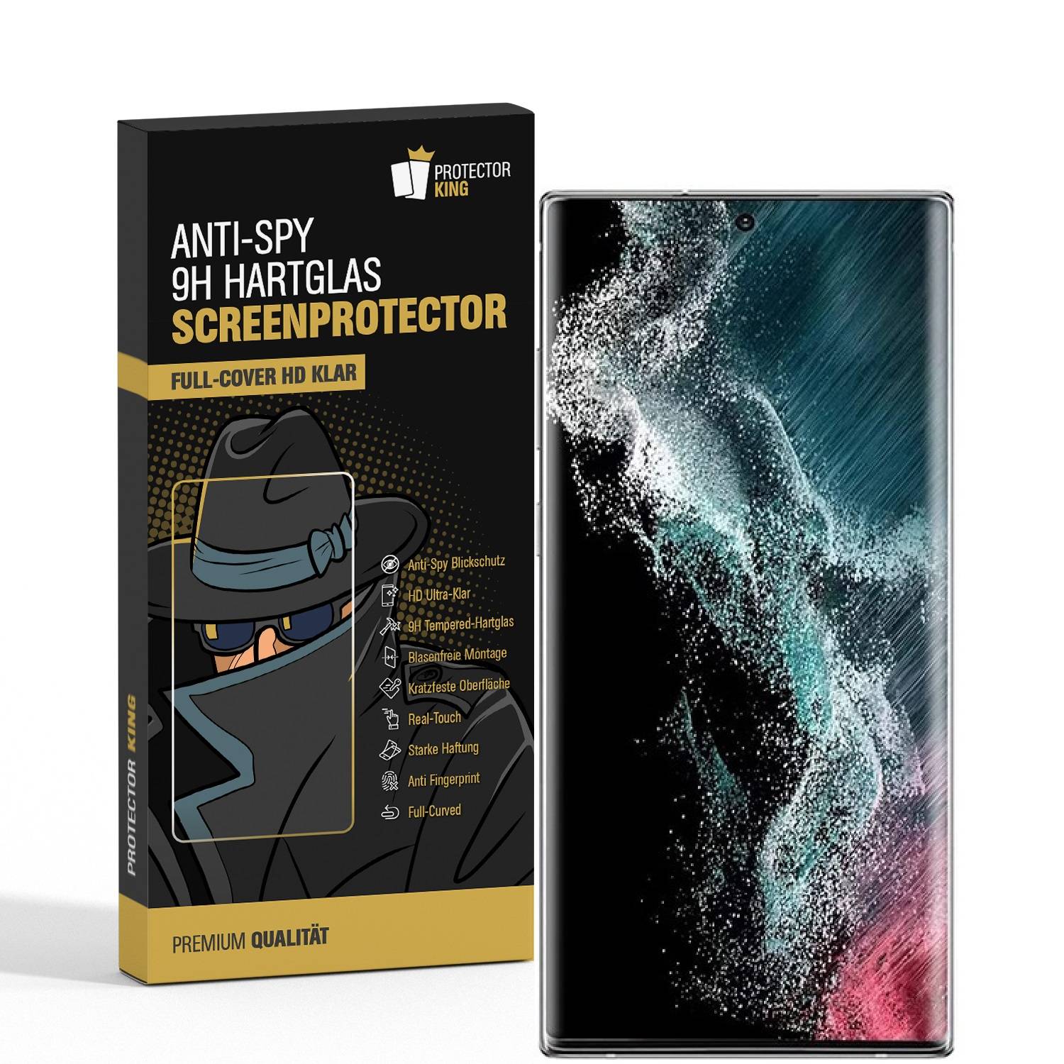 5x Blickschutz 9H Panzerglas für Samsung Galaxy S22 Ultra FULL-CURVED Anti-Spy Privacy Displayschutz Schutzfolie echtes Tempered Glass Schutzglas