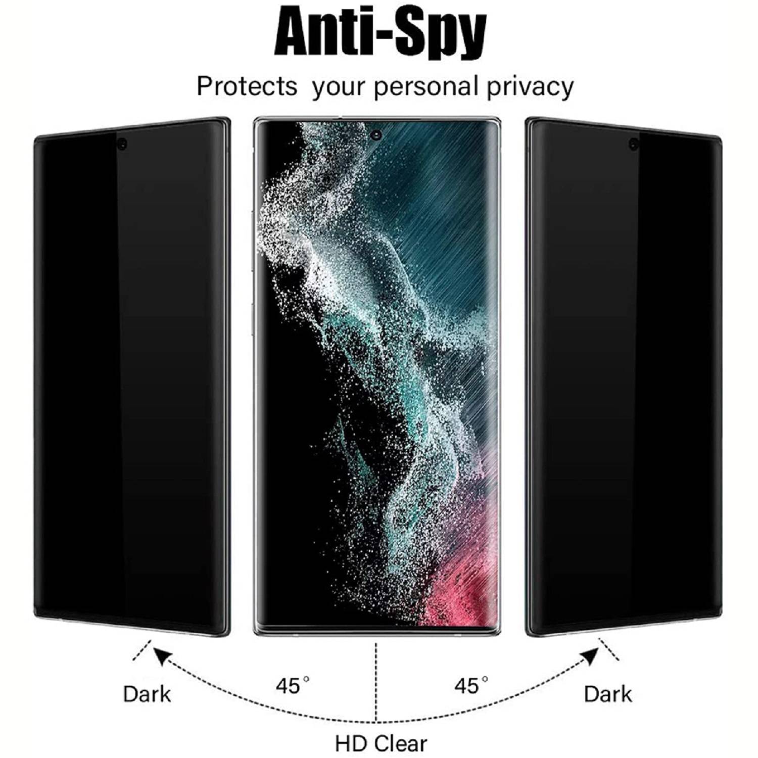 4x Blickschutz 9H Panzerglas für Samsung Galaxy S22 Ultra FULL-CURVED Anti-Spy Privacy Displayschutz Schutzfolie echtes Tempered Glass Schutzglas