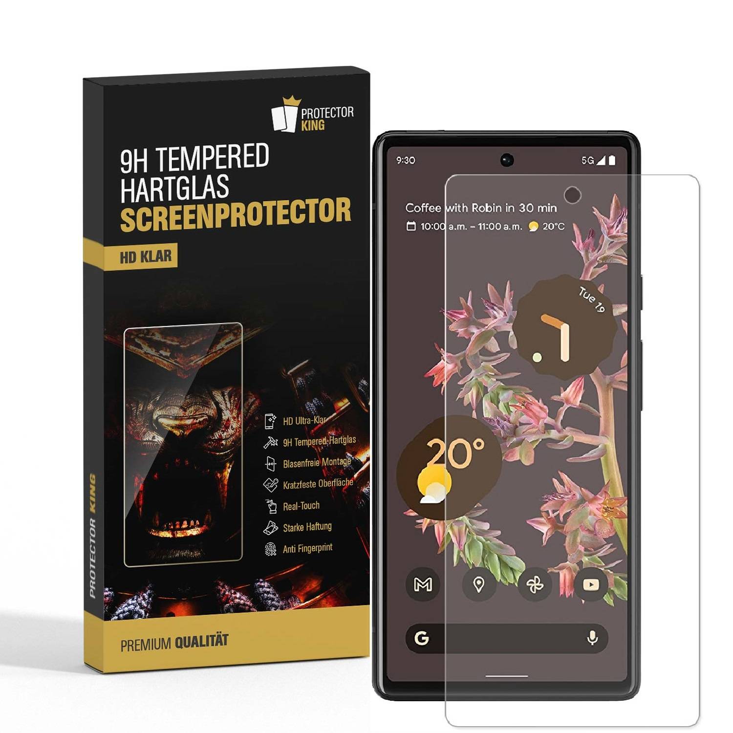 6x 9H Panzerglas für Google Pixel 7a Displayschutz Schutzglas Panzerfolie Schutzfolie Hartglas Displayglas Tempered Glasfolie Sicherheitsglas