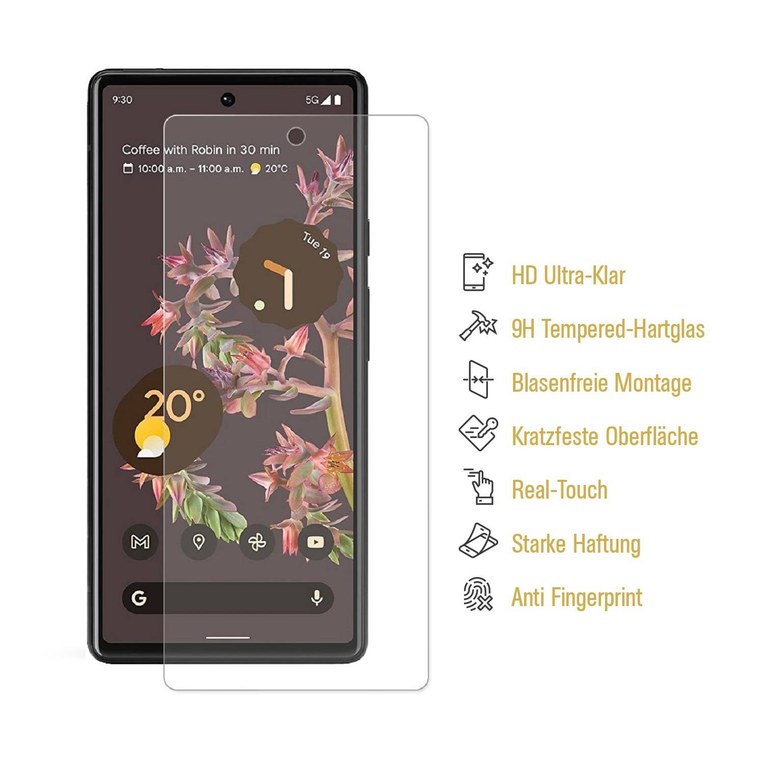 2x 9H Panzerglas für Google Pixel 7 Displayschutz Schutzglas Panzerfolie Schutzfolie Hartglas Displayglas Tempered Glasfolie Sicherheitsglas