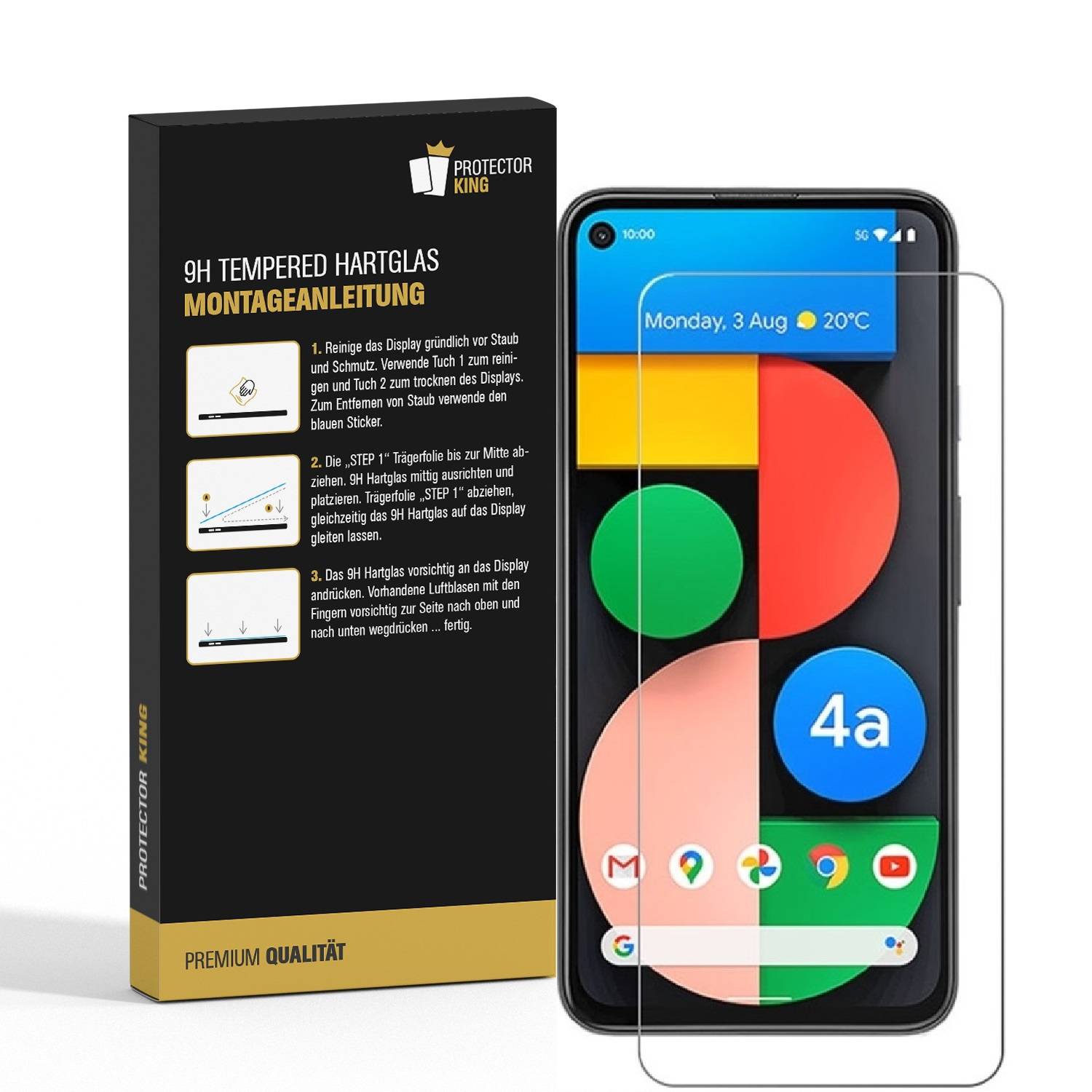 6x 9H Hartglas für Google Pixel 4a 5G Displayschutz Panzerfolie Schutzfolie Panzerglas Schutzglas Displayglas Tempered Glasfolie Sicherheitsglas