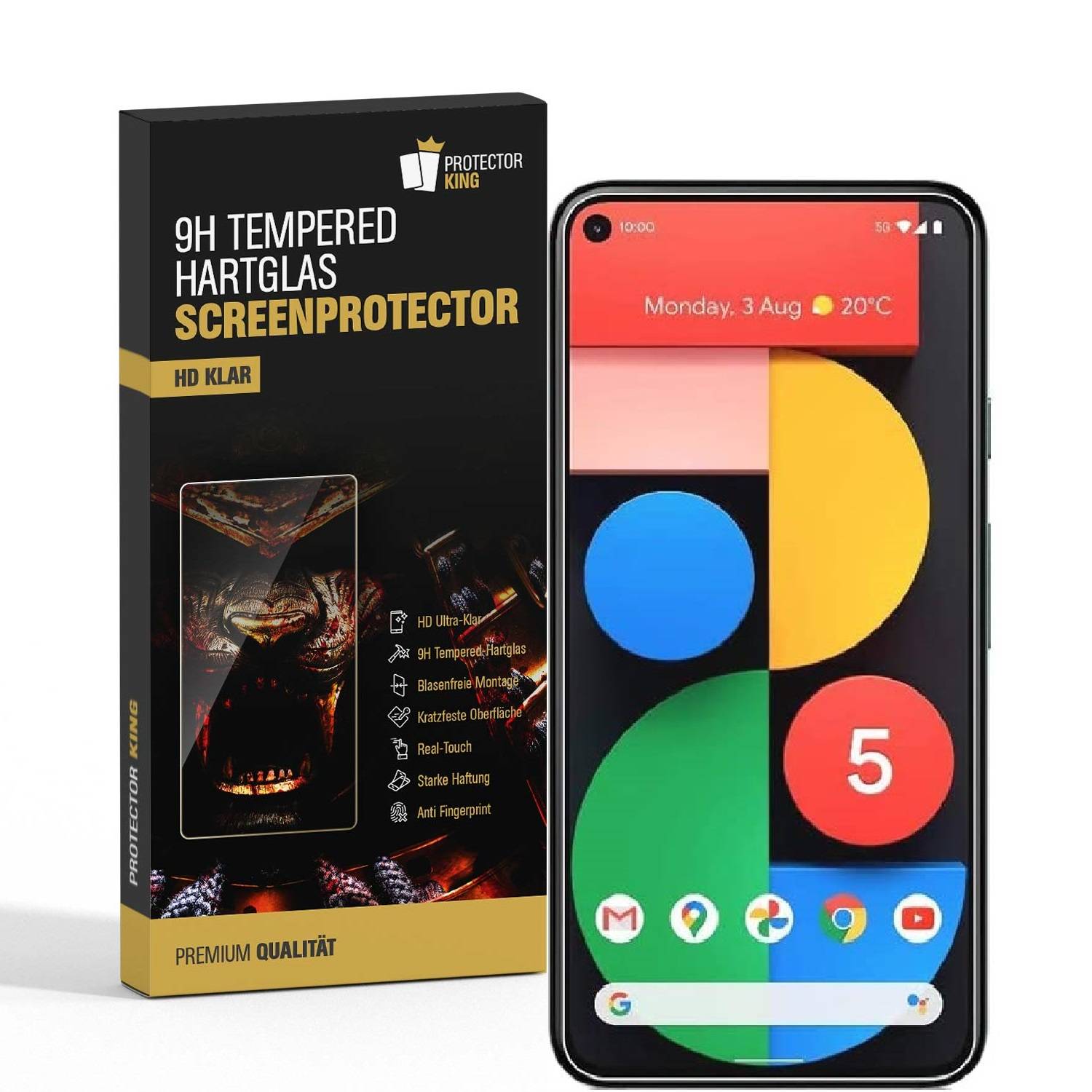 2x 9H Panzerglas für Google Pixel 5 XL Displayschutz Schutzglas Panzerfolie Schutzfolie Hartglas Displayglas Tempered Glasfolie Sicherheitsglas
