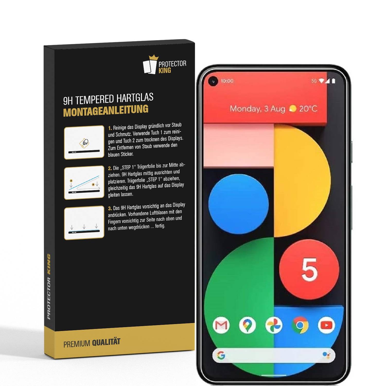 2x 9H Panzerglas für Google Pixel 5A Displayschutz Schutzglas Panzerfolie Schutzfolie Hartglas Displayglas Tempered Glasfolie Sicherheitsglas