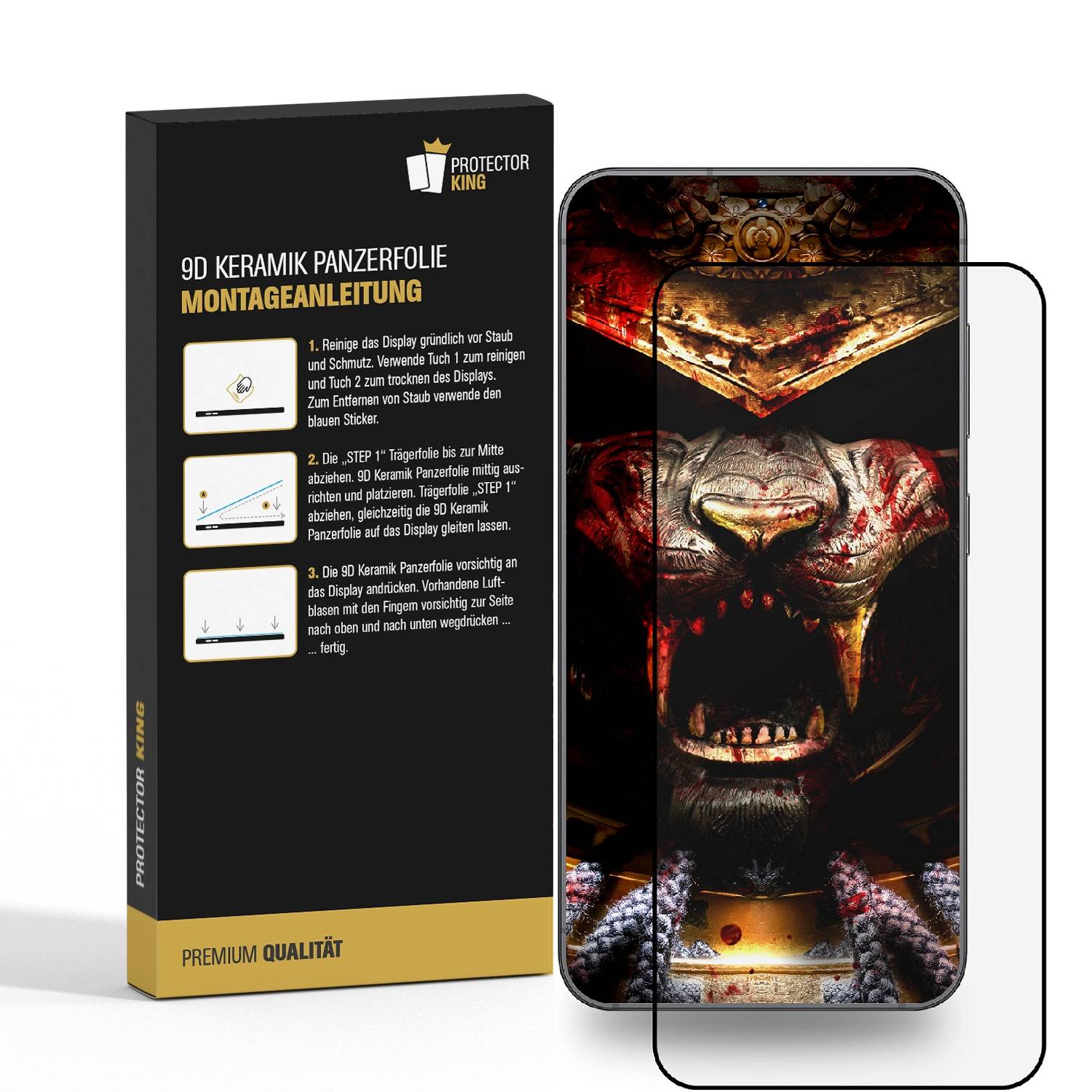 4x 9D Keramik-Glass für Samsung Galaxy A54 5G FULL COVER 3D KLAR Panzerfolie Displayschutz Schutzfolie Ceramic Screen-Protector