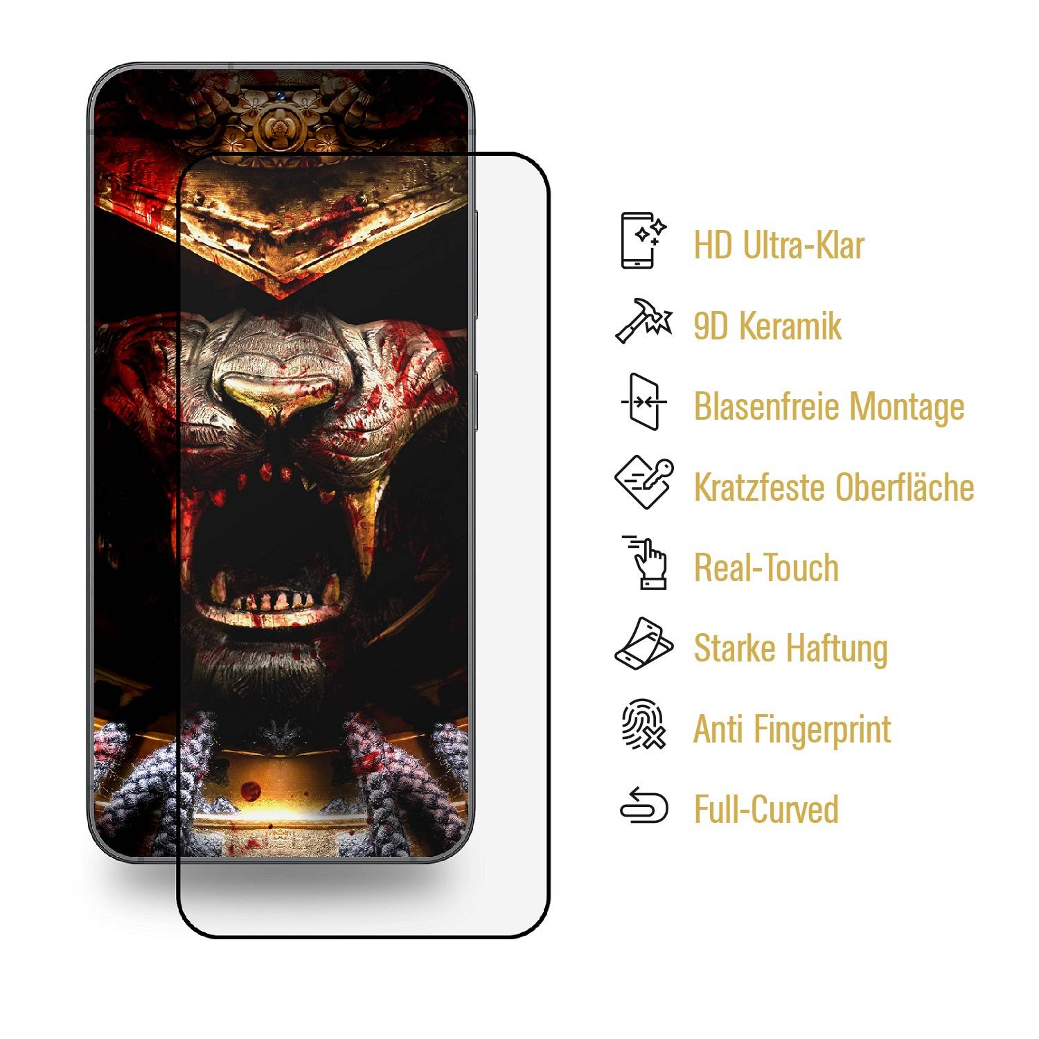 3x 9D Keramik-Glass für Samsung Galaxy A54 5G FULL COVER 3D KLAR Panzerfolie Displayschutz Schutzfolie Ceramic Screen-Protector