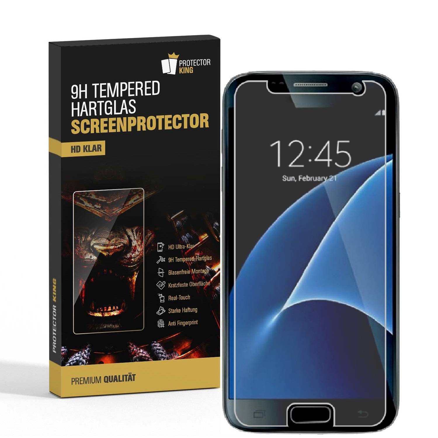 2x 3D A++ 9H Hartglas für Samsung Galaxy S7 Displayschutz Schutzglas Schutzfolie Panzerfolie Panzerglas Displayglas Tempered Glasfolie