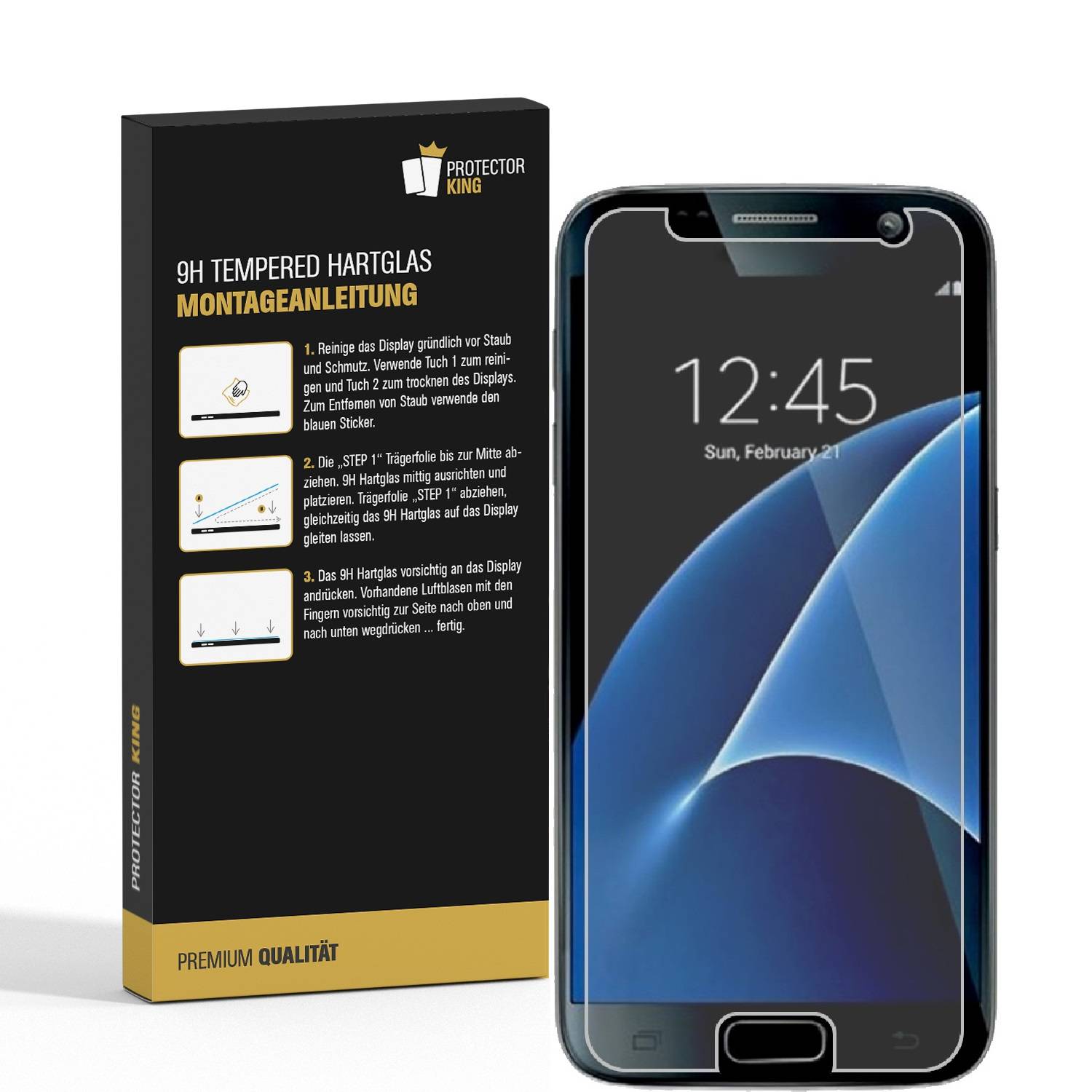 2x 3D A++ 9H Hartglas für Samsung Galaxy S7 Displayschutz Schutzglas Schutzfolie Panzerfolie Panzerglas Displayglas Tempered Glasfolie