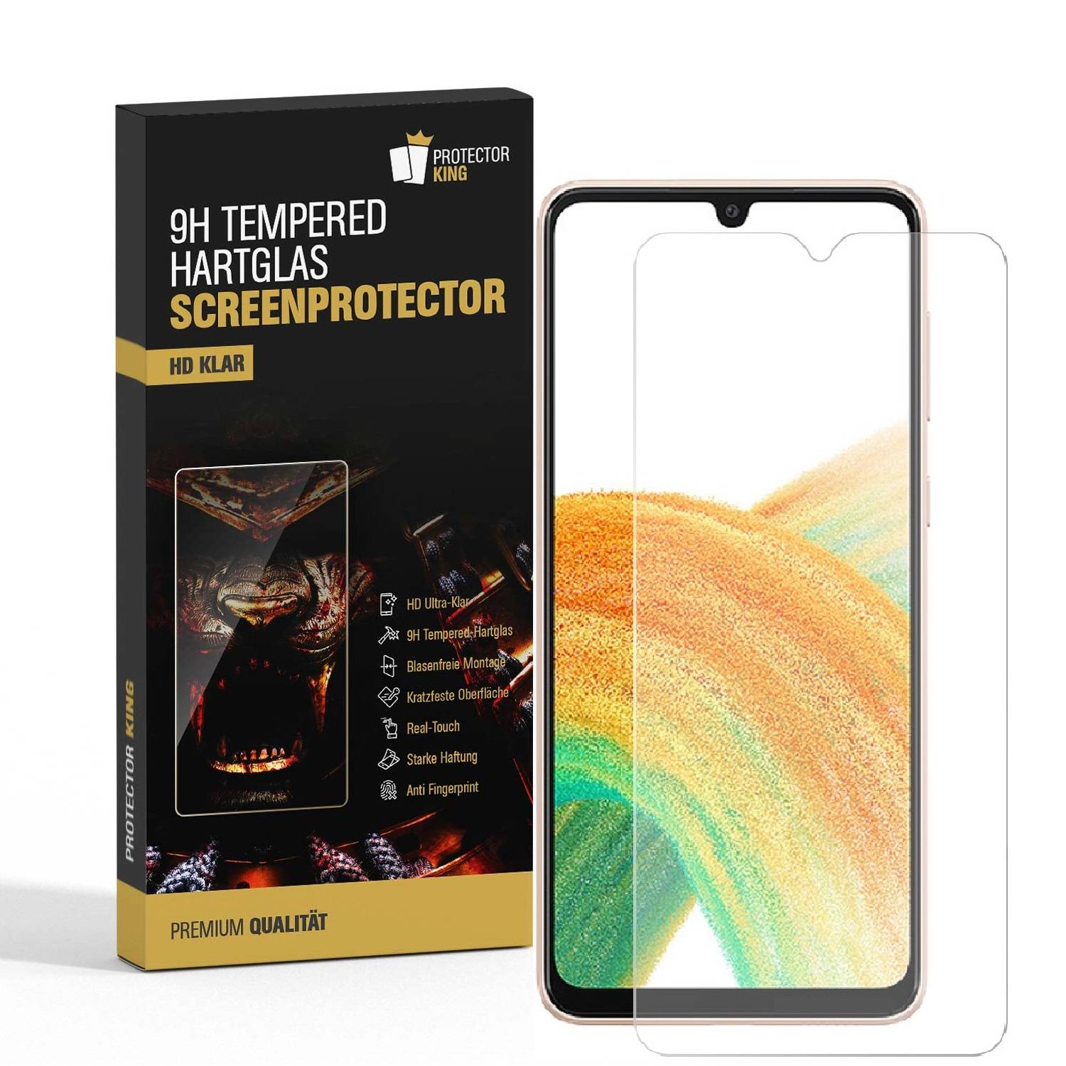 2x 9H Panzerglas für Samsung Galaxy A33 5G Displayschutz Panzerfolie Schutzfolie Hartglas Schutzglas Displayglas Tempered Glasfolie Sicherheitsglas