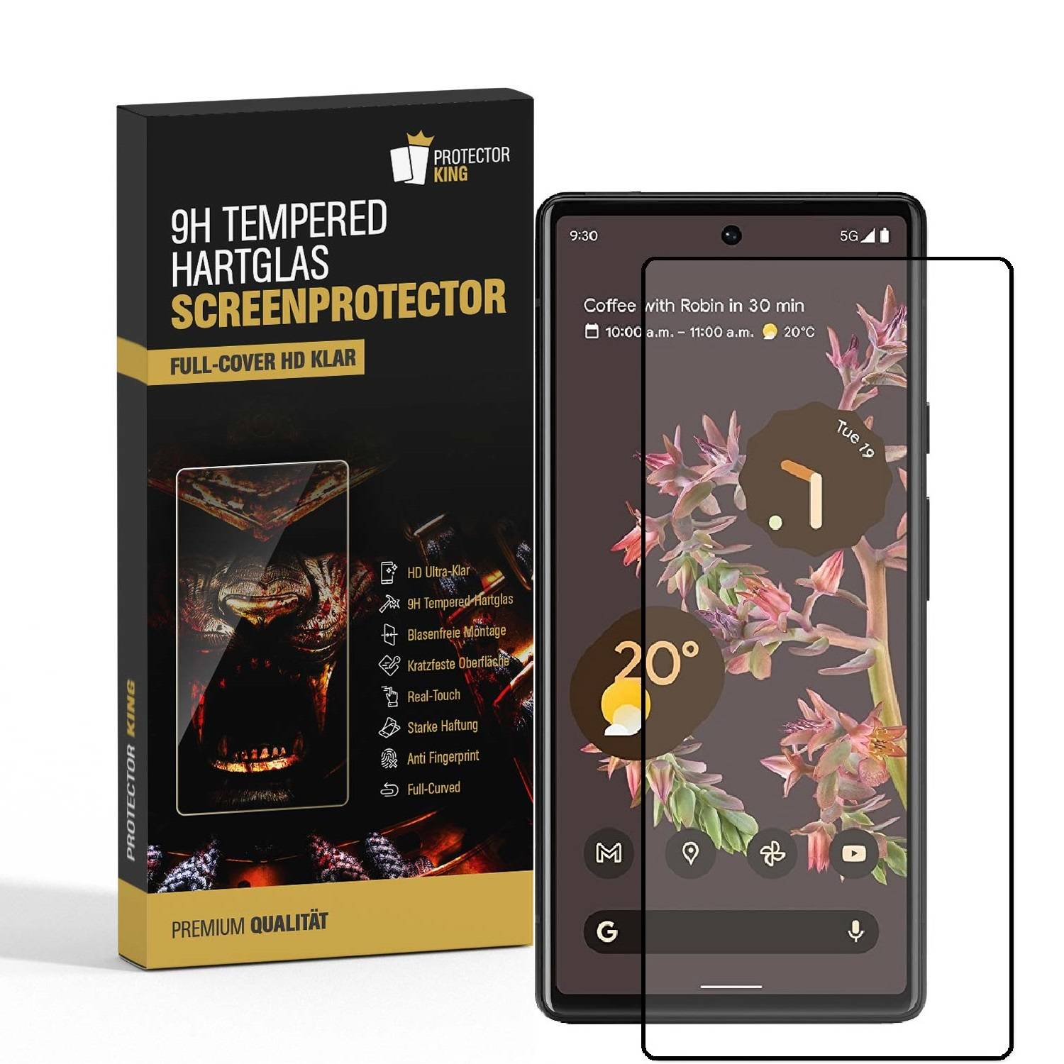 2x 9H Panzerglas für Google Pixel 7a FULL COVER Displayschutz Schutzglas Panzerfolie Schutzfolie Hartglas Displayglas Tempered Glasfolie