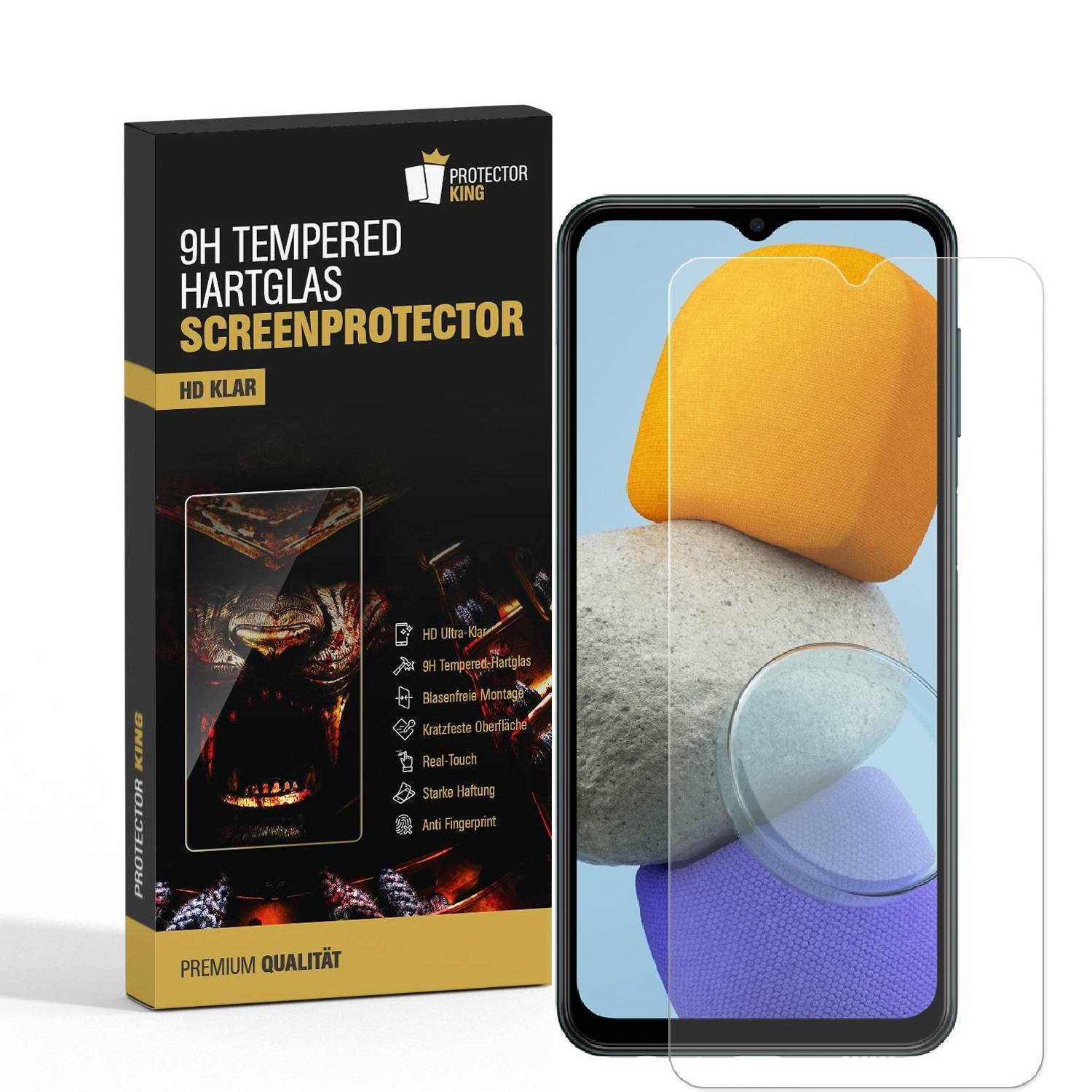 3x 9H Hartglas für Samsung Galaxy M23 Panzerfolie Displayglas KLAR SW Panzerglas Schutzfolie