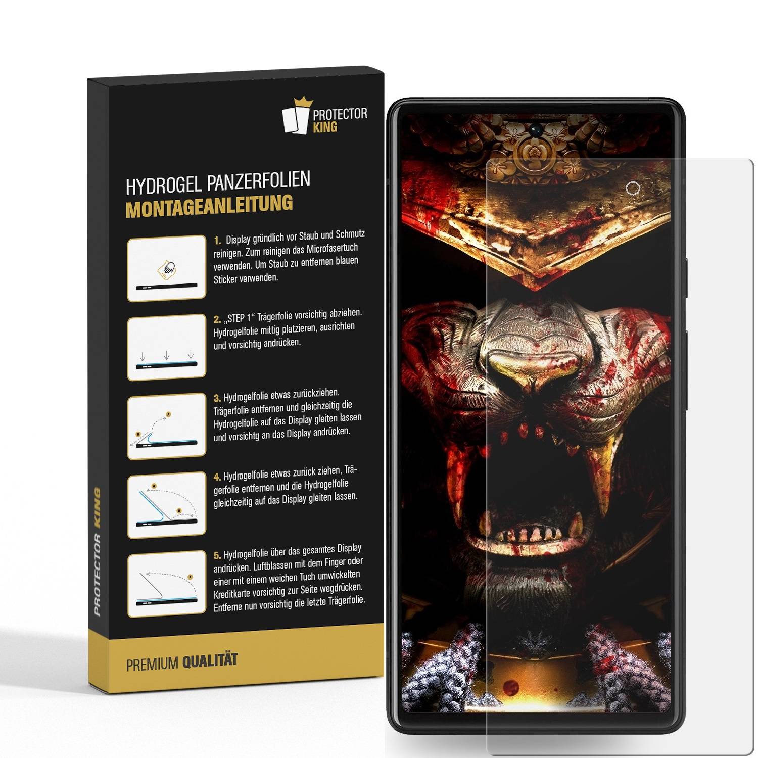 2x Hydrogel-Glass für Google Pixel 7 Pro Selbstheilend für Micro Kratzer 3D KLAR Panzerfolie Displayschutz Schutzfolie Screen-Protector