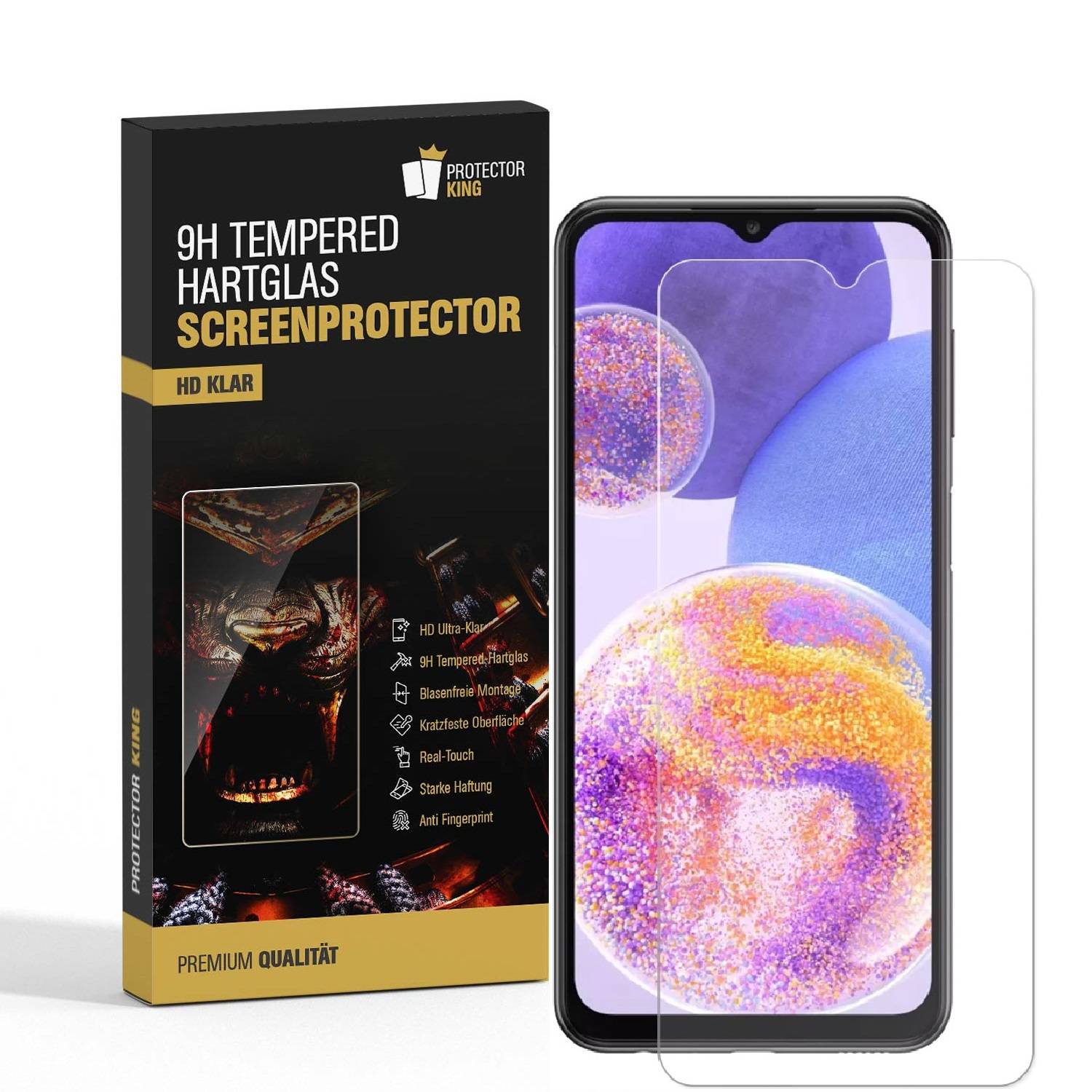 4x 9H Panzerglas für Samsung Galaxy A23 Displayschutz Panzerfolie Schutzfolie Hartglas Schutzglas Displayglas Tempered Glasfolie Sicherheitsglas
