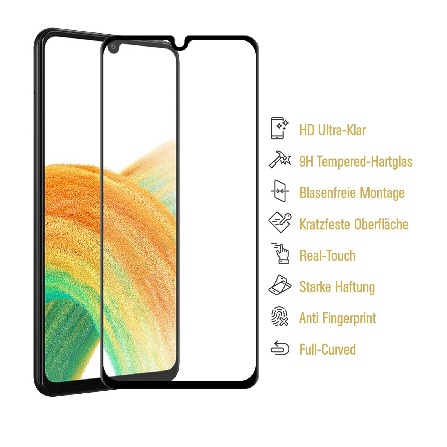 6x 9H Panzerglas für Samsung Gallaxy A24 FULL COVER Displayschutz Schutzglas Hartglas Schutzfolie Panzerfolie KLAR Tempered echtes Displayglas