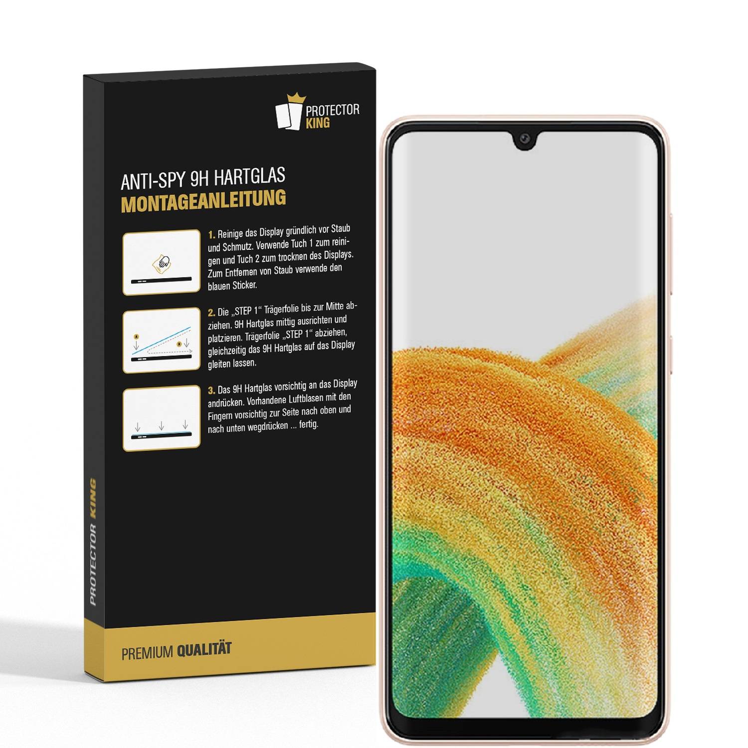 Kopie von 4x Blickschutz 9H Panzerhartglas für Samsung Galaxy A33 5G Anti-Spion Displayschutz Panzerfolie Schutzfolie echtes Tempered Panzerglas