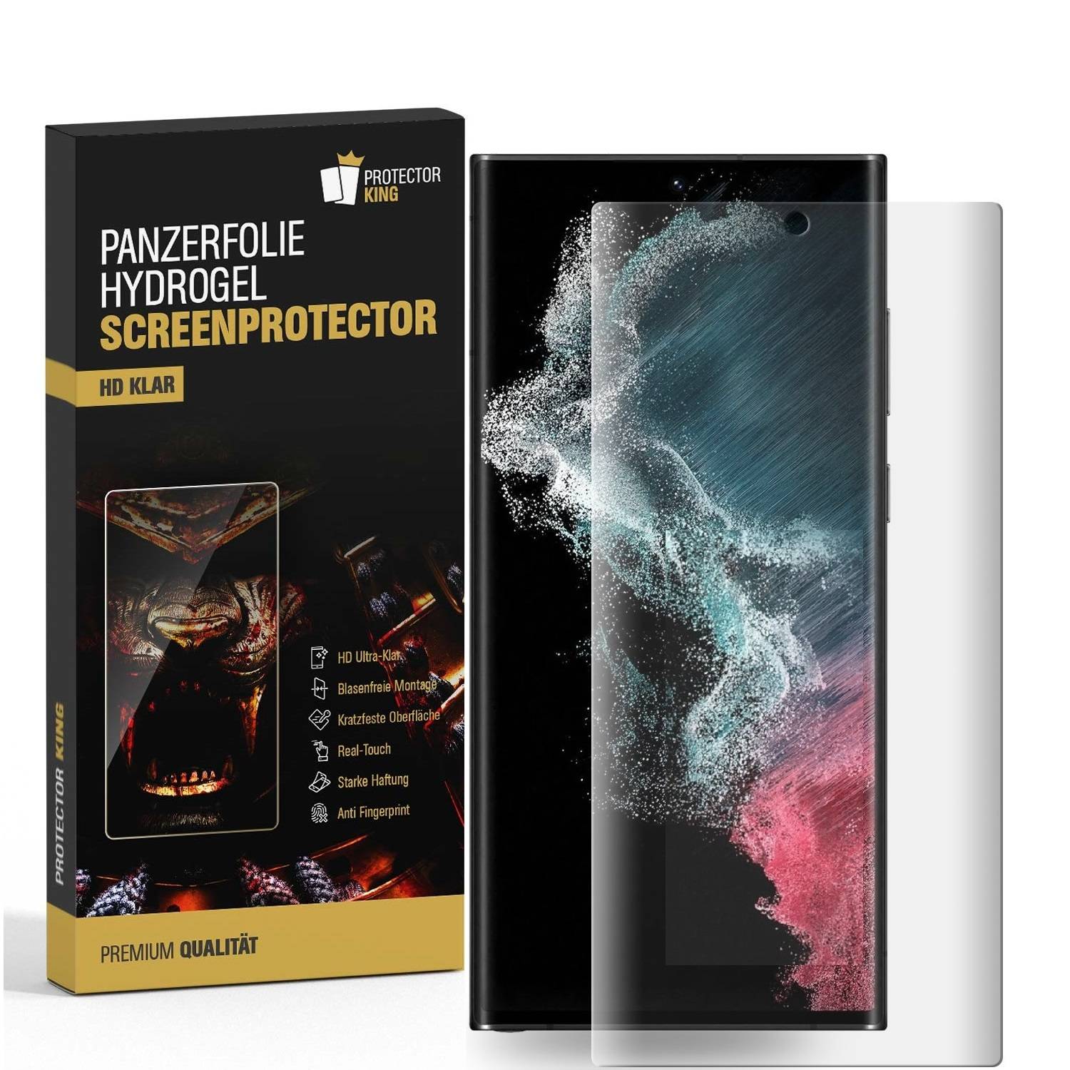 4x Hydrogel-Glass für Samsung Galaxy S23 Ultra Selbstheilend für Micro Kratzer 3D KLAR Panzerfolie Displayschutz Schutzfolie Screen-Protector