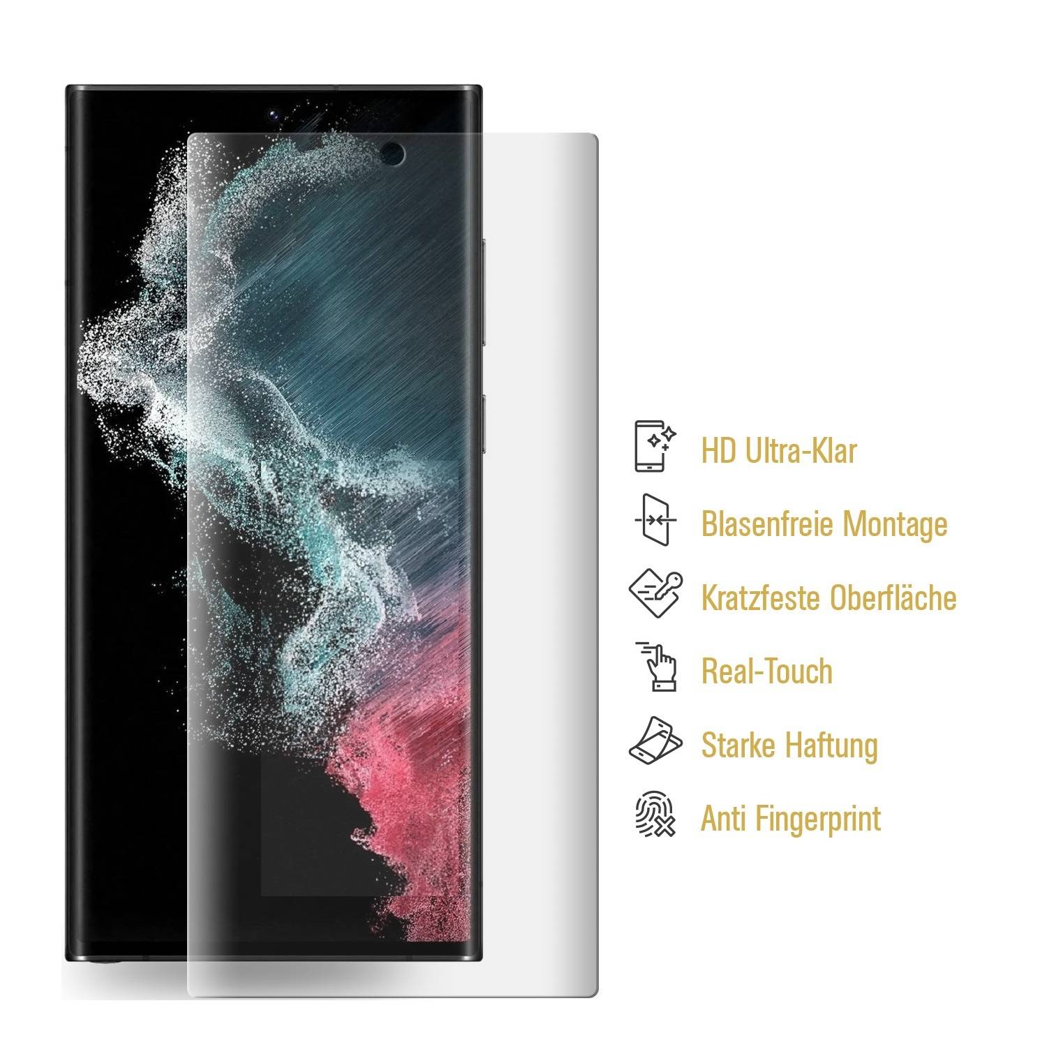4x Hydrogel-Glass für Samsung Galaxy S23 Ultra Selbstheilend für Micro Kratzer 3D KLAR Panzerfolie Displayschutz Schutzfolie Screen-Protector