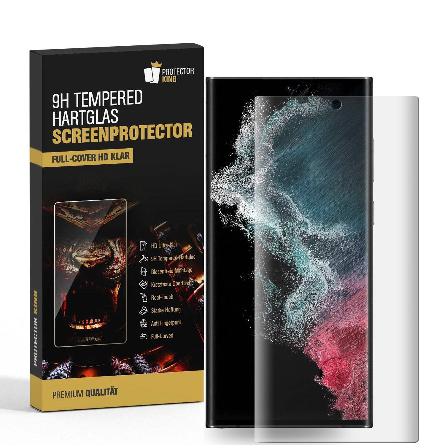 1x 9H Panzerglas für Samsung Galaxy S22 Ultra Full-Screen HD klar Displayschutz Schutzfolie Schutzglas Tempered Hartglas