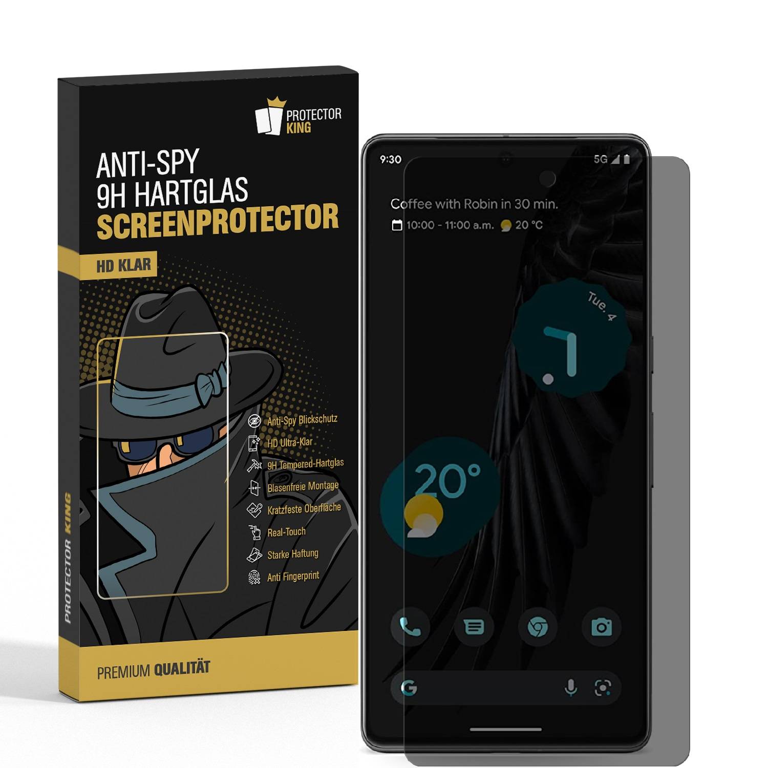 3x Blickschutz 9H Panzerglas für Google Pixel 7 Pro Full-Screen Protector Anti-Spy Sichtschutz Schutzglas Schutzfolie Tempered Hartglas