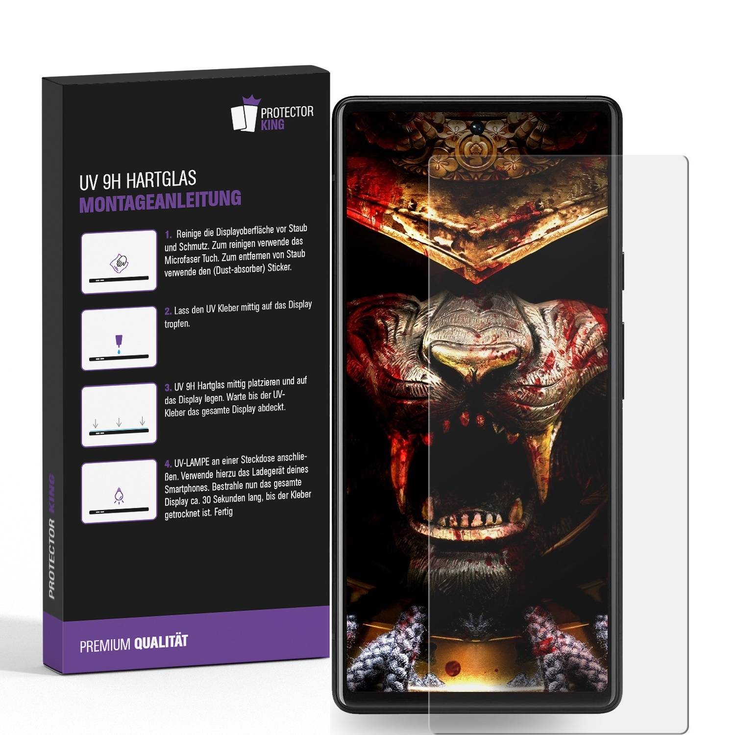 4x 9H Panzerglas für Google Pixel 7 Pro Full-Screen HD klar UV-Liquid Tempered Displayschutz Schutzglas Screen-Protector