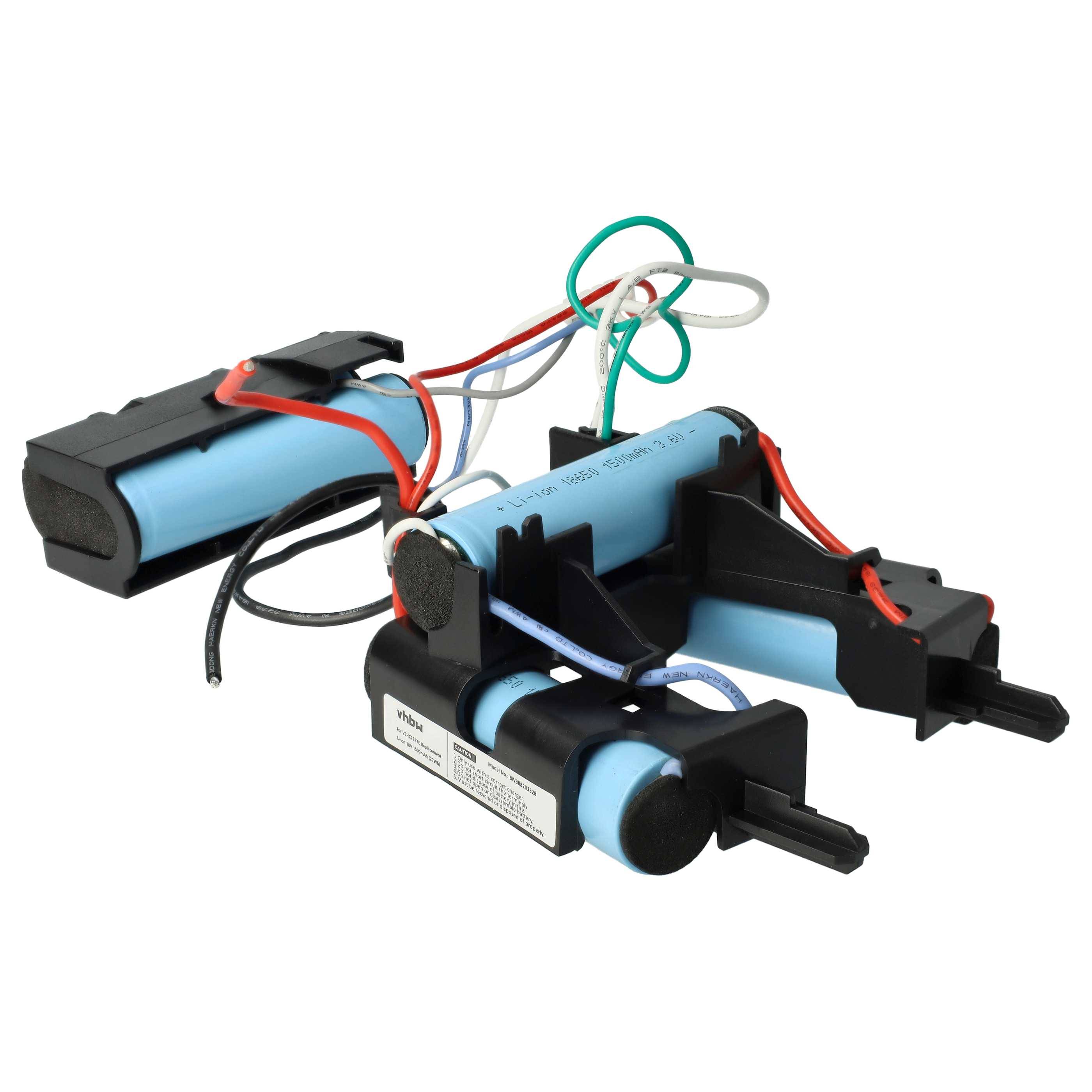 vhbw 1x Akku Ersatz für Electrolux 808 79 79-12/9, 808797912, 808797912/9, 8087979079, 8087979129 für Staubsauger (1500 mAh, 18 V, Li-Ion)