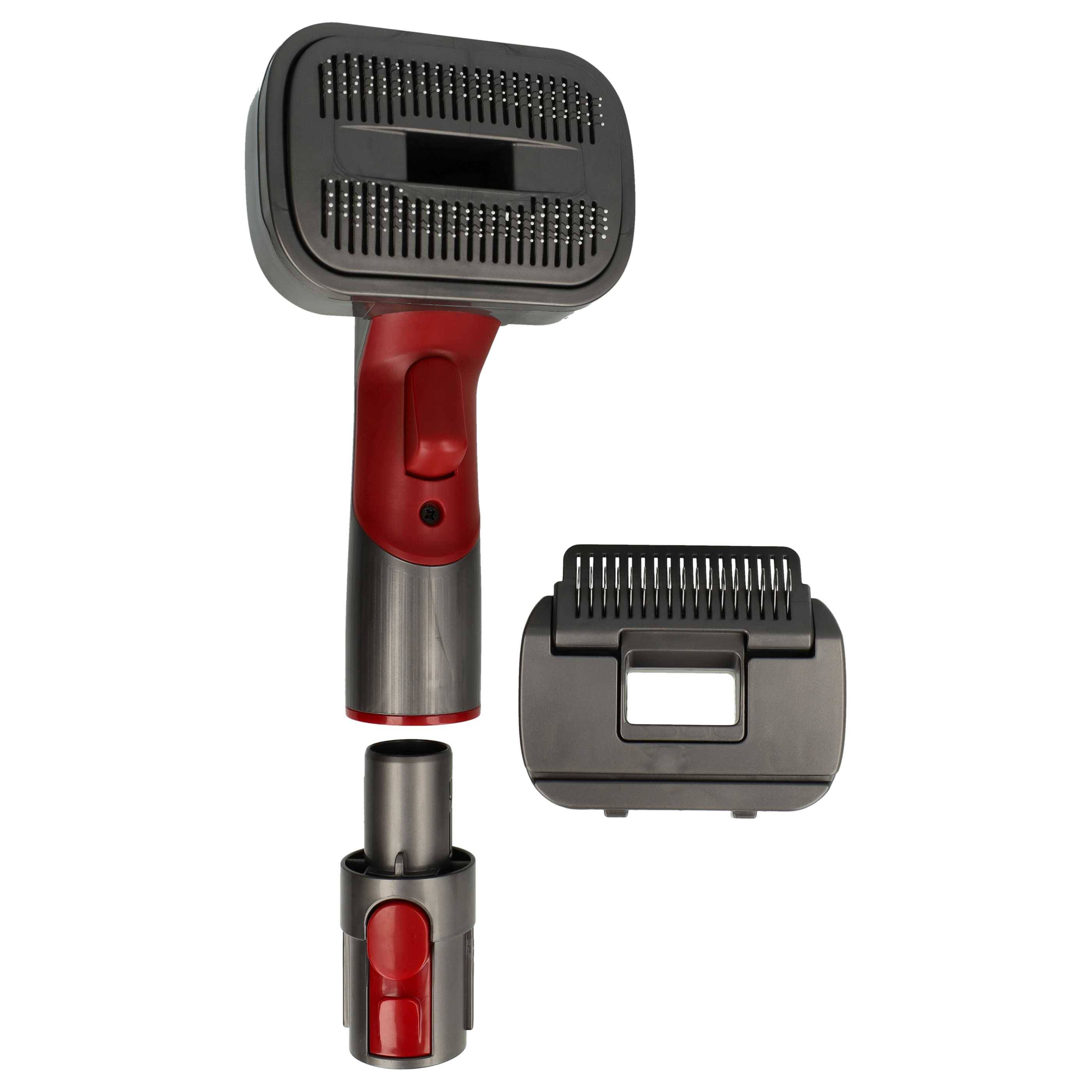 vhbw 2-in-1 Tierhaar-Bürste kompatibel mit Dyson V7 Motorhead, V7 Fluffy (altes Modell) Staubsauger - Selbstreinigend, Inkl. Anschluss-Adapter