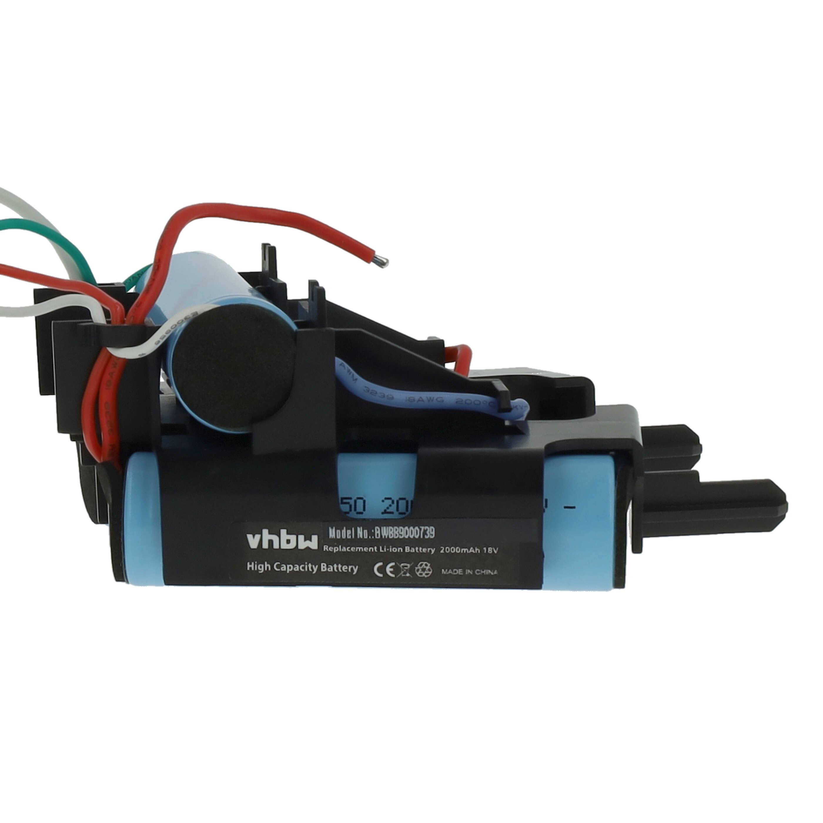vhbw Akku kompatibel mit AEG CX7-35BME 90094086000, CX7-35CB 90094084500, CX7-35BM 90094085900 Staubsauger Schwarz Blau (2000 mAh, 18 V, Li-Ion)