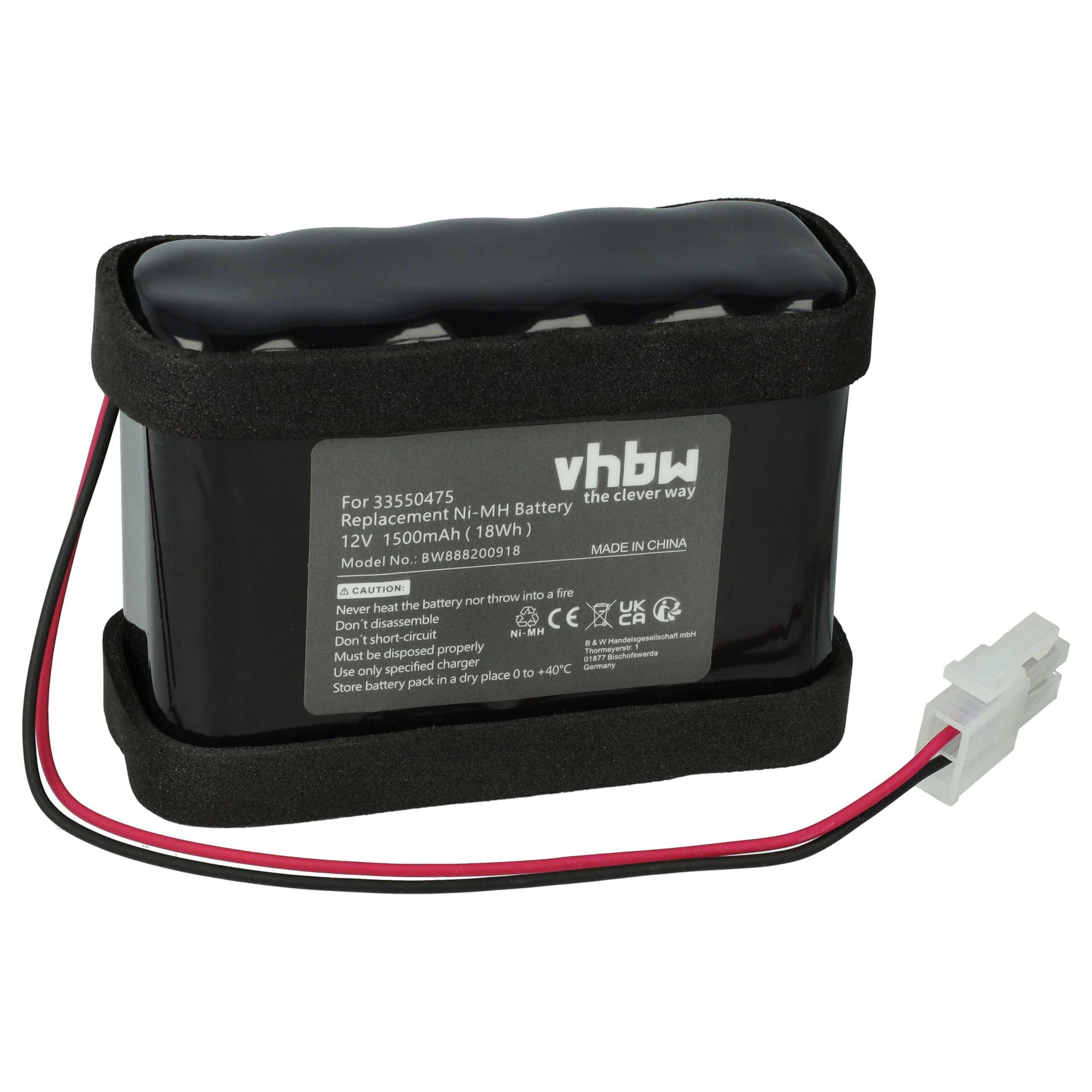 vhbw Akku Ersatz für Ditec Entrematic DAS901BAT1 für Schiebetorantrieb Torantrieb Drehtorantrieb (1500 mAh, 12 V, NiMH)