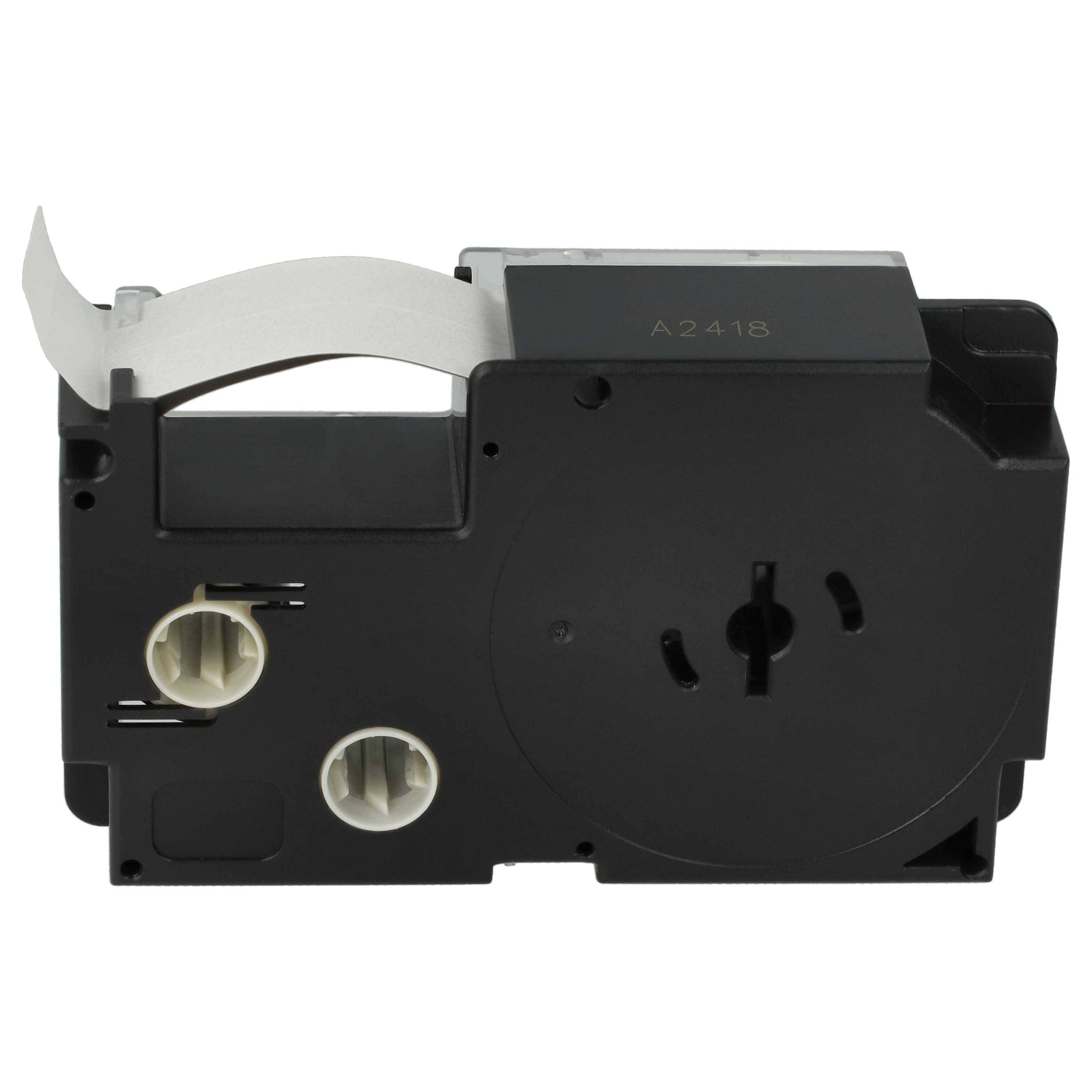 vhbw Schriftband-Kassette kompatibel mit Casio KL-300, KL-70E, KL-60, KL-7000 Etiketten-Drucker 8m x 18mm Schwarz auf Transparent, pet+ RESIN