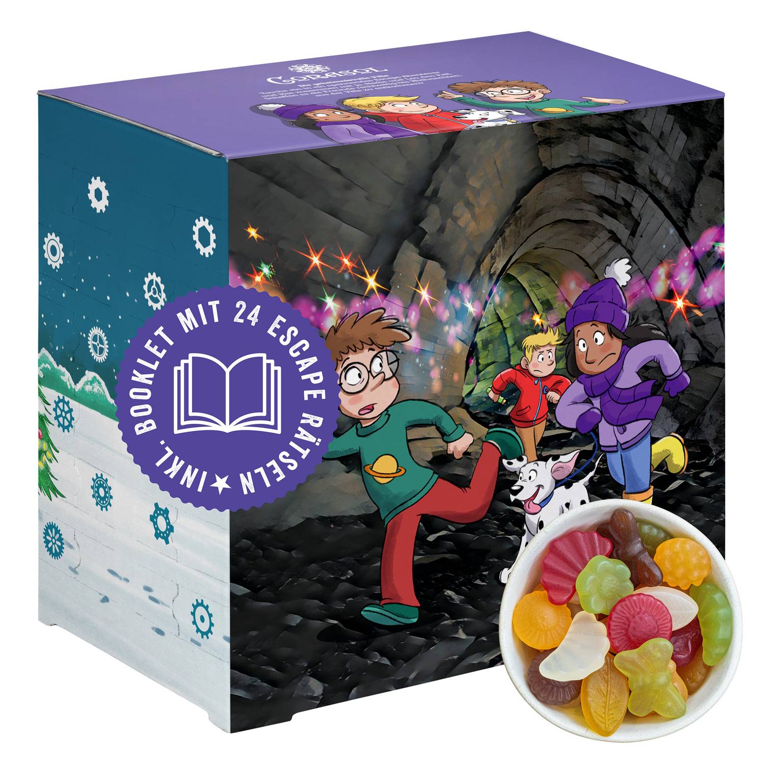 Corasol Escape Adventskalender für Kids & Einsteiger mit Bonbons & Süßigkeiten - Die geheimnisvolle Villa (645 g)