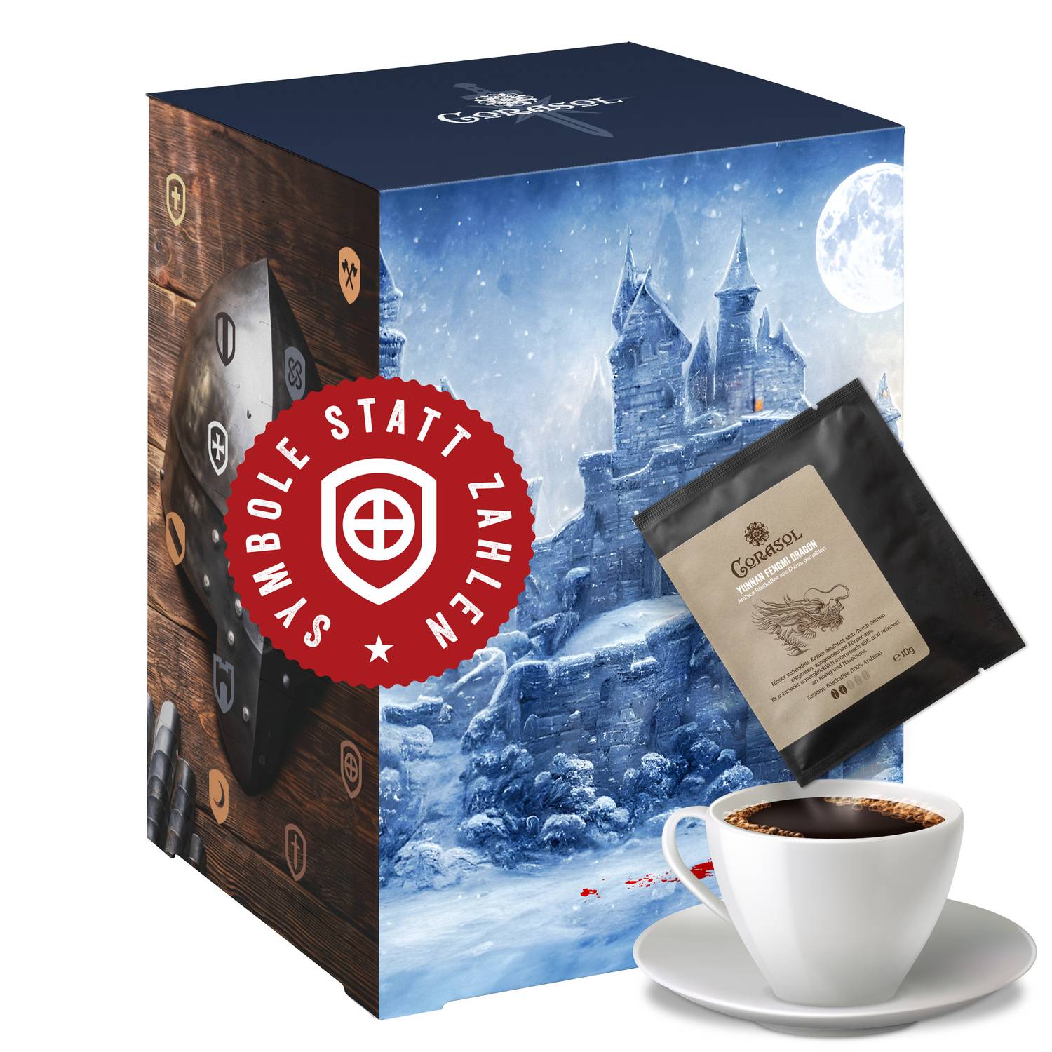 Corasol Escape & Kaffee Adventskalender mit Escape-Thriller für Erwachsene: Rot rieselt der Schnee (240 g)