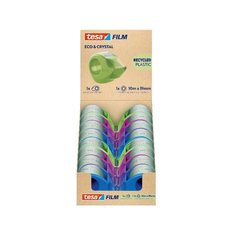 tesa Mini Abroller inkl. tesa Film ECO & CRYSTAL, Display