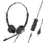 Tellur Voice 420 Callcenter-Headset kabelgebunden, binaural, USB, 3,5-mm-Klinke, schwarz