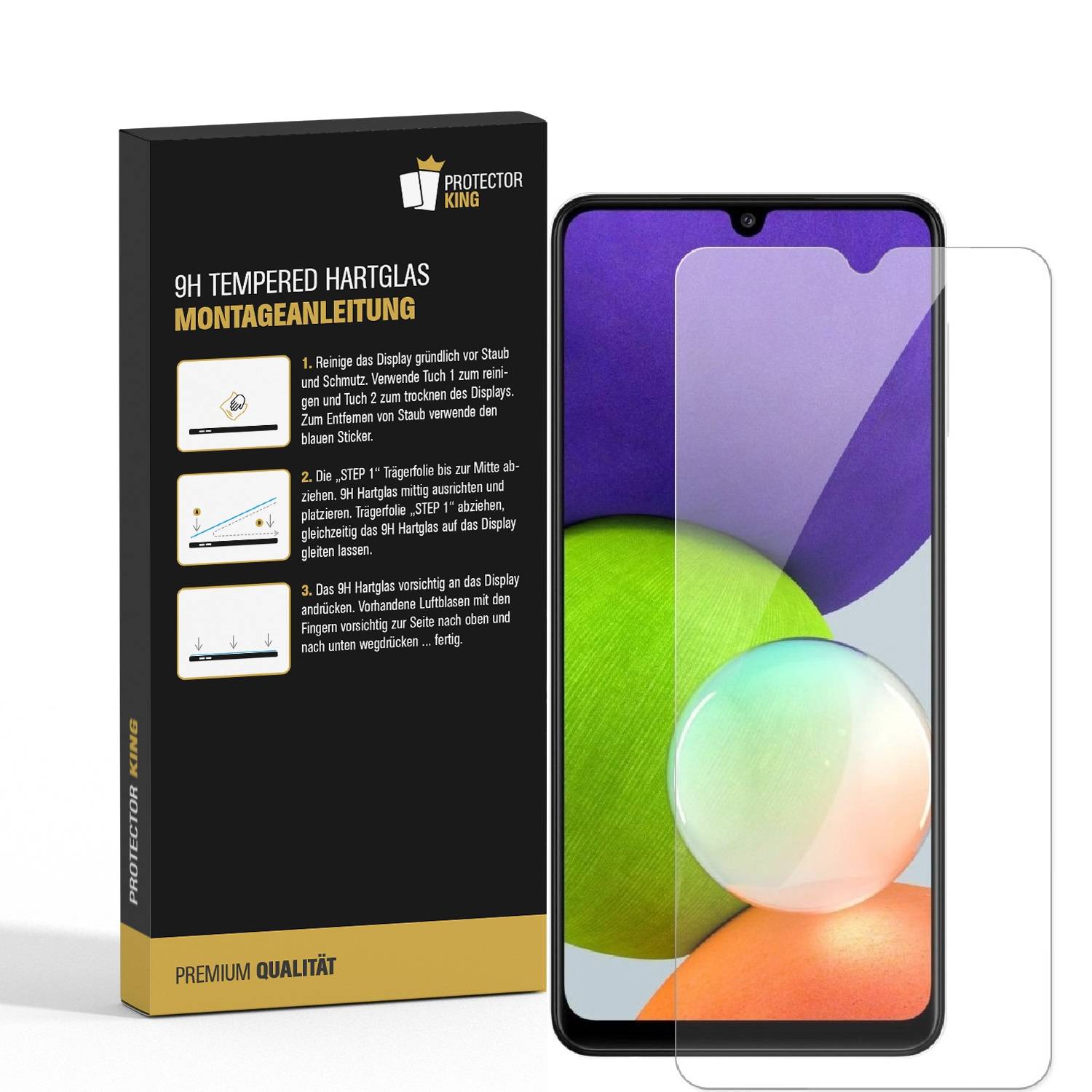 6x 9H Panzerglas für Samsung Galaxy A22 5G Displayschutz Schutzglas Panzerfolie Schutzfolie Hartglas Displayglas Tempered Glasfolie Sicherheitsglas