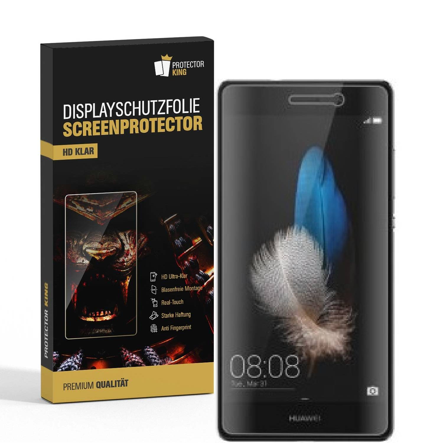 2x Displayschutzfolie für Huawei P8 Displayfolie Schutzfolie HD ULTRA KLAR