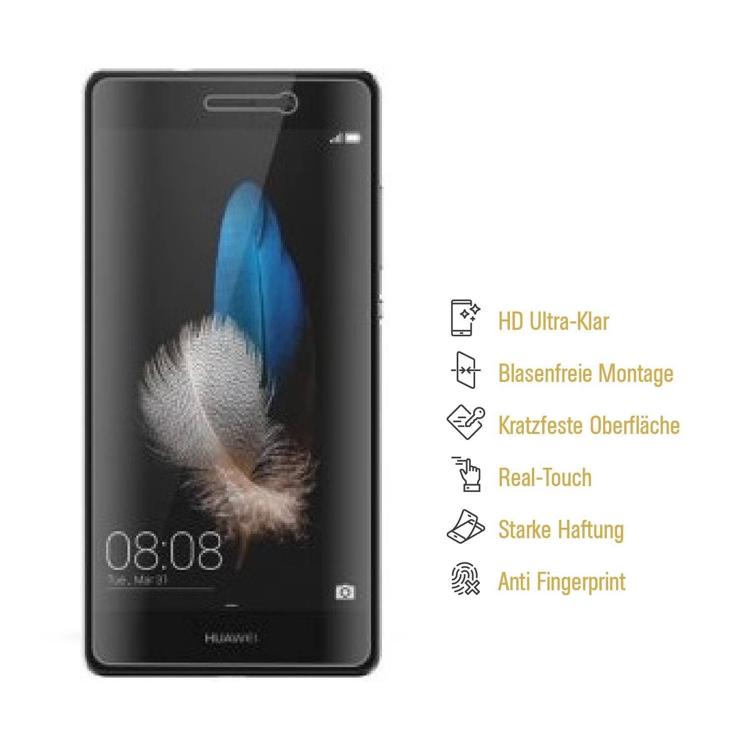6x Panzerfolie für Huawei P8 ANTI-SCHOCK Displayschutzfolie Displayfolie HD KLAR