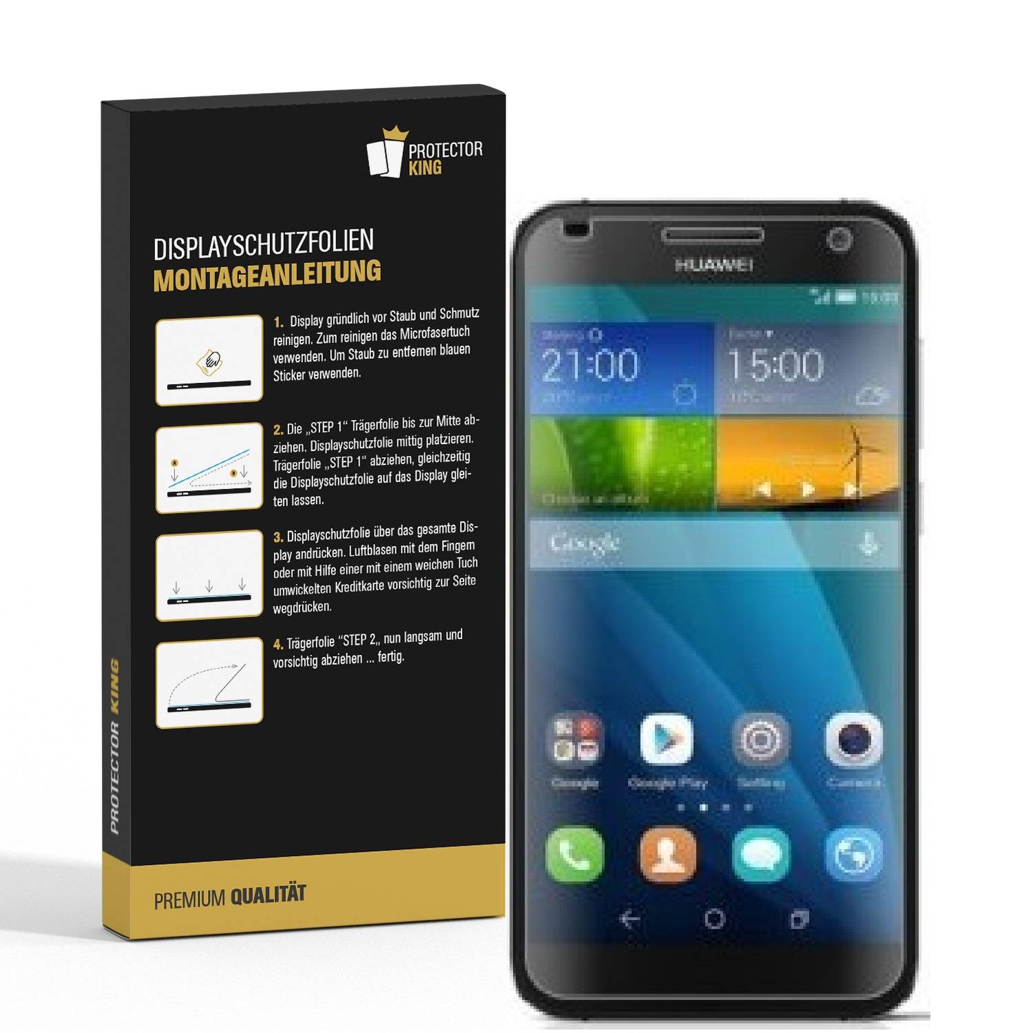 4x Displayschutzfolie für Huawei G7 Displayfolie Schutzfolie HD ULTRA KLAR