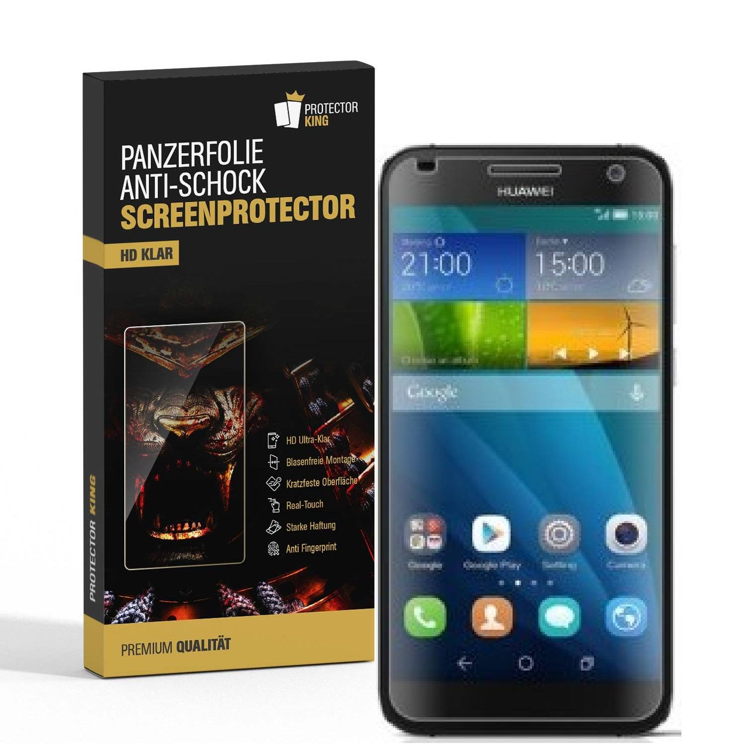 2x Panzerfolie für Huawei G7 ANTI-SCHOCK Displayschutzfolie Displayfolie HD KLAR