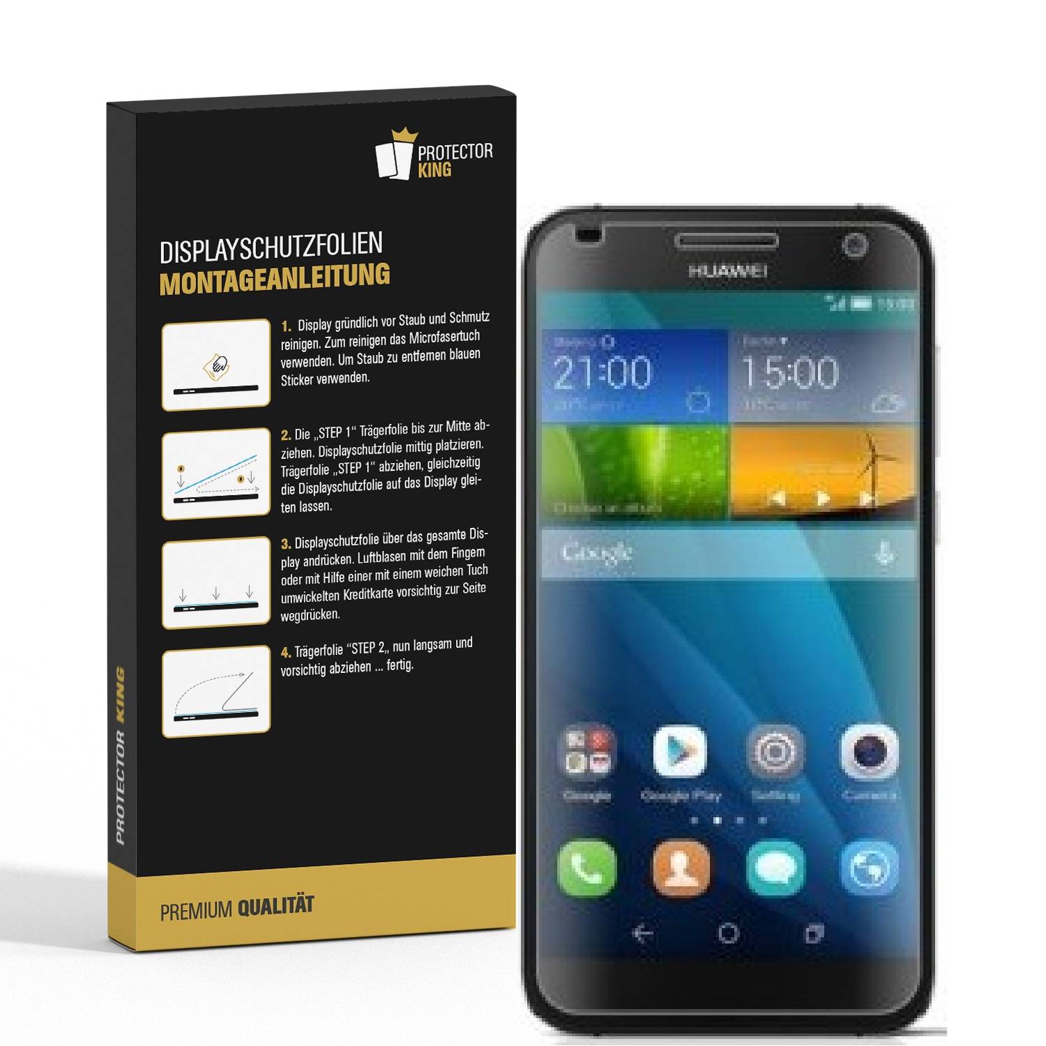 2x Panzerfolie für Huawei G7 ANTI-SCHOCK Displayschutzfolie Displayfolie HD KLAR