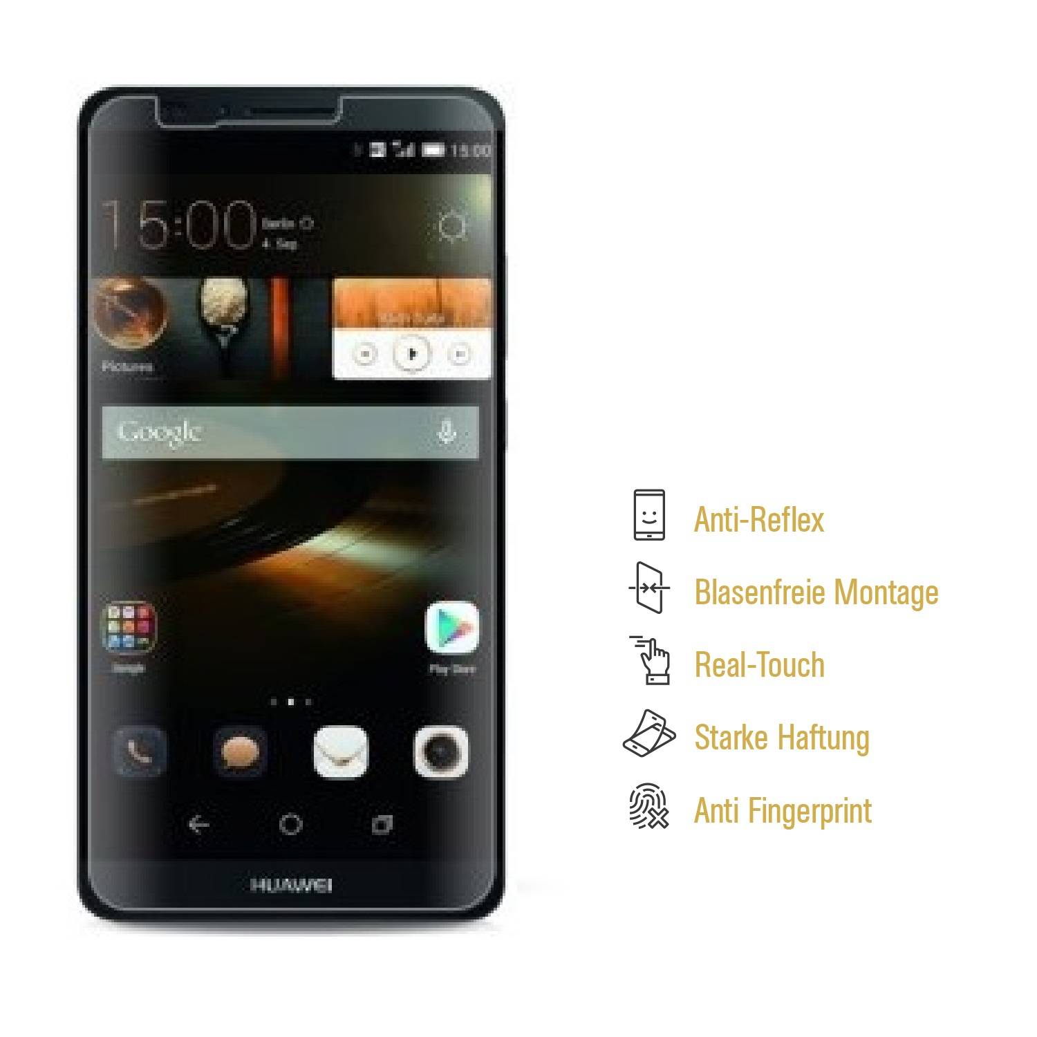 2x Displayschutzfolie für Huawei Mate 7 ANTI-REFLEX Displayfolie MATT