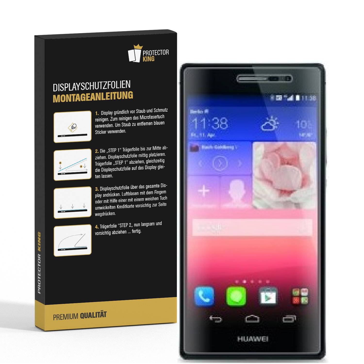 2x Displayschutzfolie für Huawei P7 ANTI-REFLEX Displayfolie Schutzfolie MATT